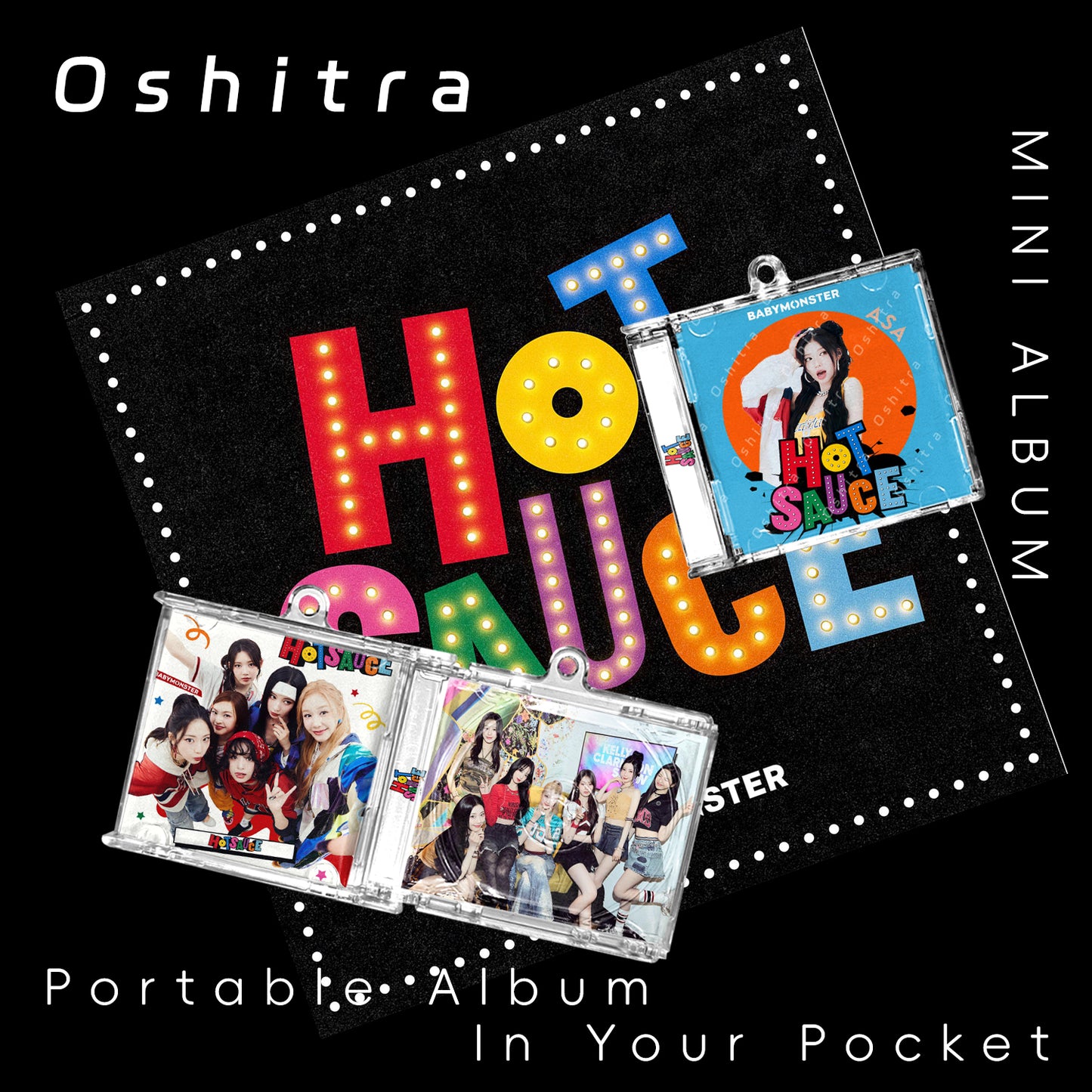 Babymonster「Hot Sause」Mini Album NFCミニアルバムキーホルダー スマホタッチで音楽再生 推し活グッズ