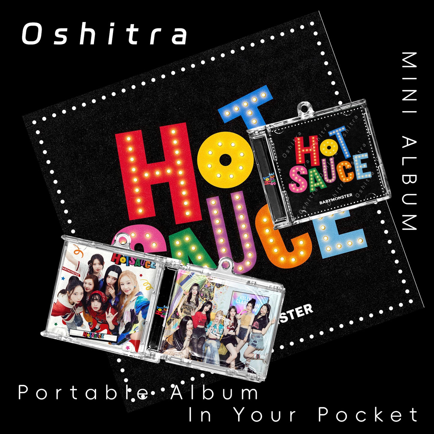 Babymonster「Hot Sause」Mini Album NFCミニアルバムキーホルダー スマホタッチで音楽再生 推し活グッズ