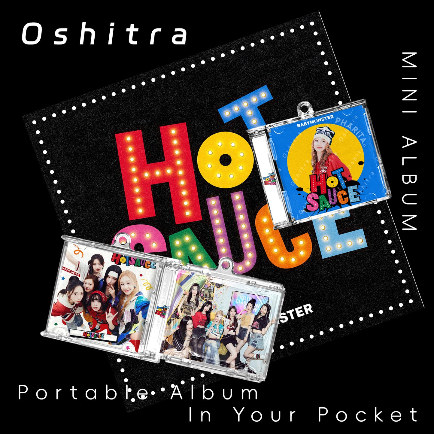 Babymonster「Hot Sause」Mini Album NFCミニアルバムキーホルダー スマホタッチで音楽再生 推し活グッズ
