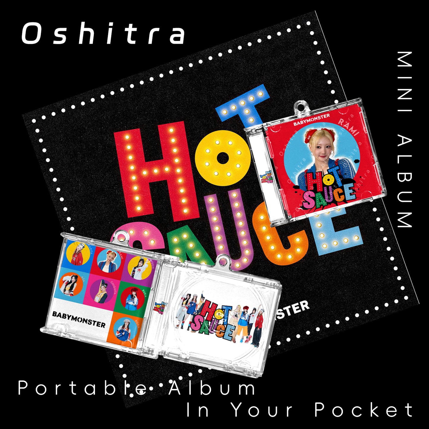 Babymonster「Hot Sause」Mini Album NFCミニアルバムキーホルダー スマホタッチで音楽再生 推し活グッズ