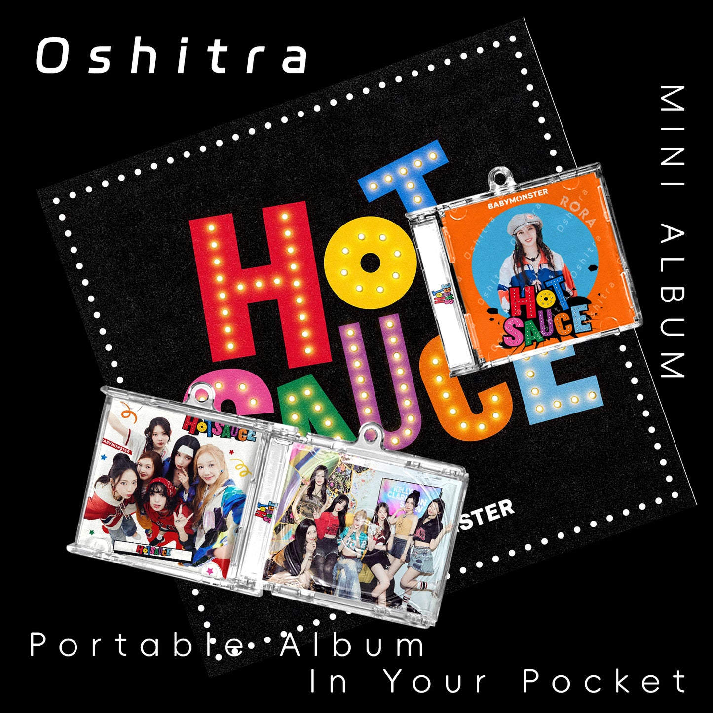 Babymonster「Hot Sause」Mini Album NFCミニアルバムキーホルダー スマホタッチで音楽再生 推し活グッズ