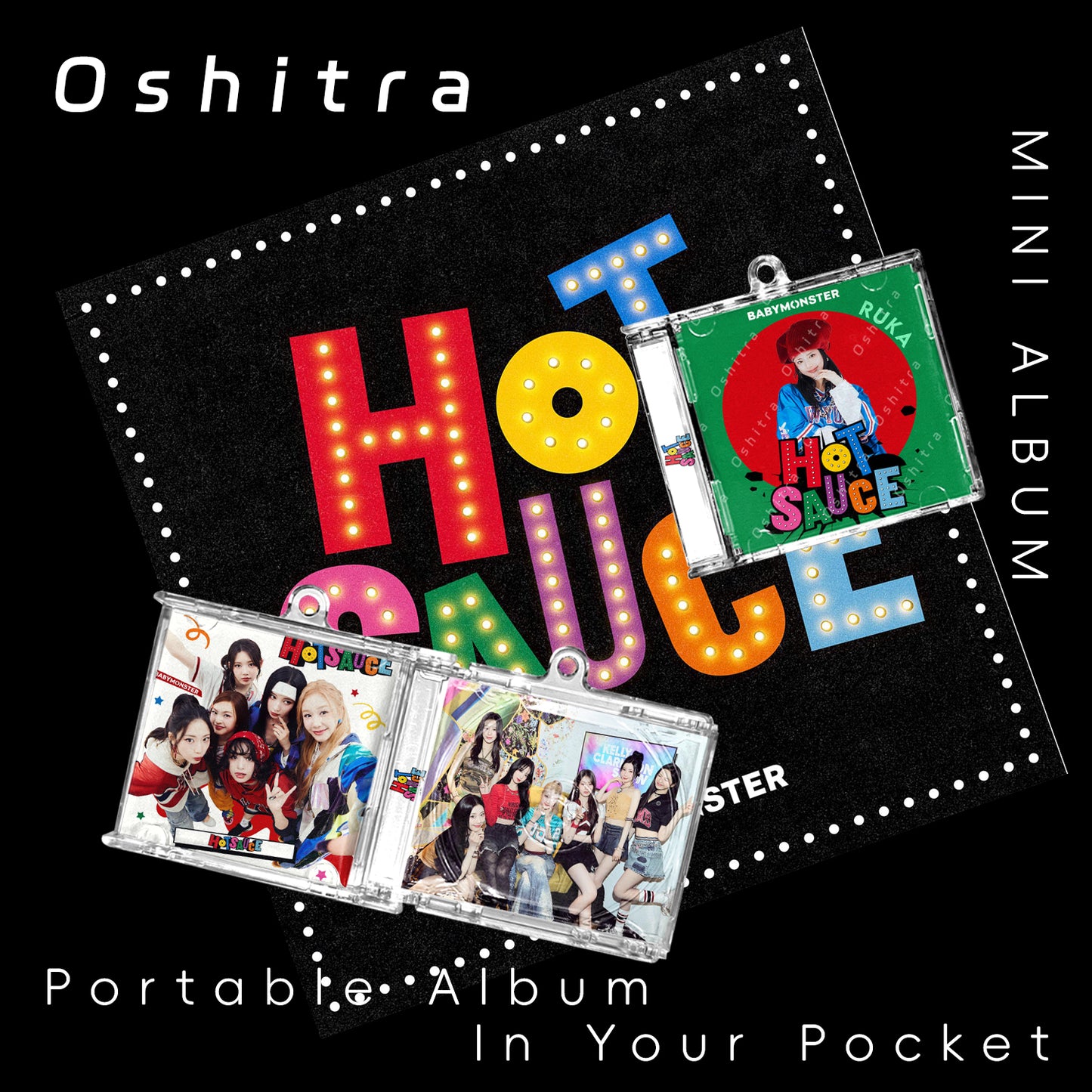 Babymonster「Hot Sause」Mini Album NFCミニアルバムキーホルダー スマホタッチで音楽再生 推し活グッズ