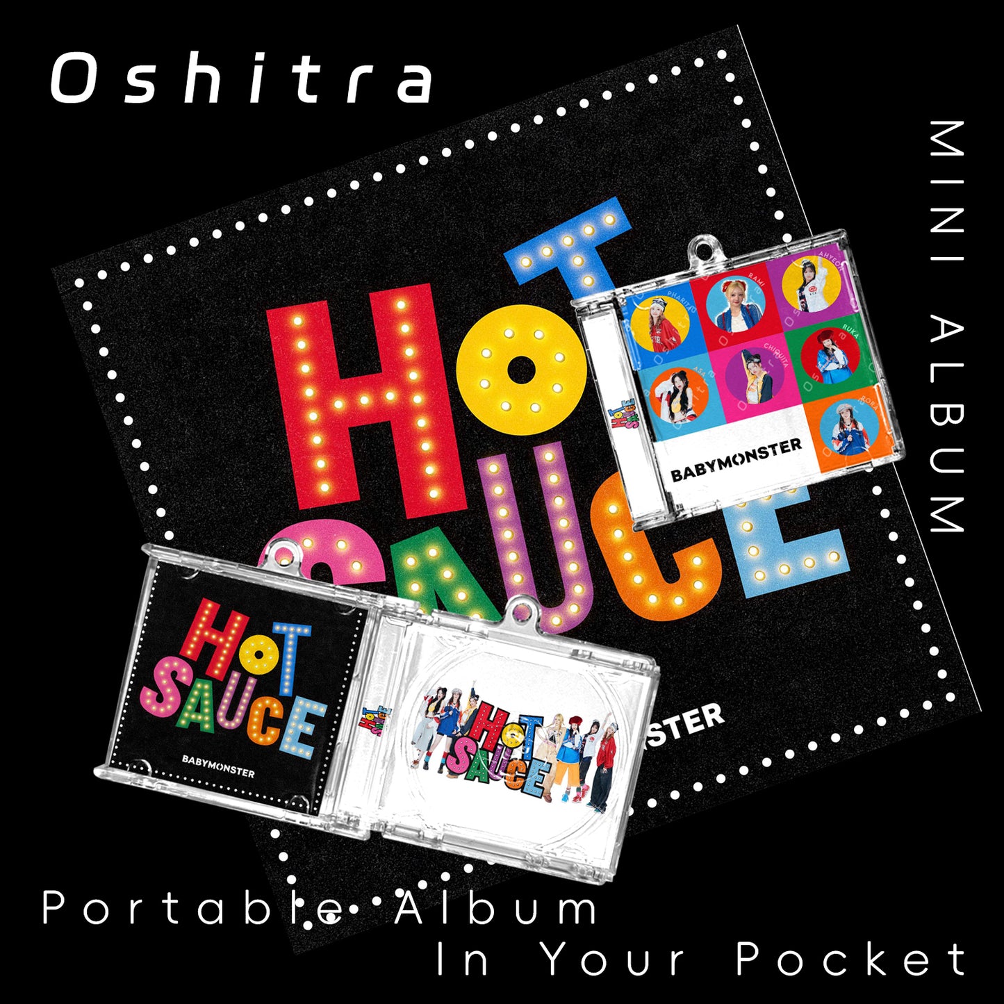 Babymonster「Hot Sause」Mini Album NFCミニアルバムキーホルダー スマホタッチで音楽再生 推し活グッズ