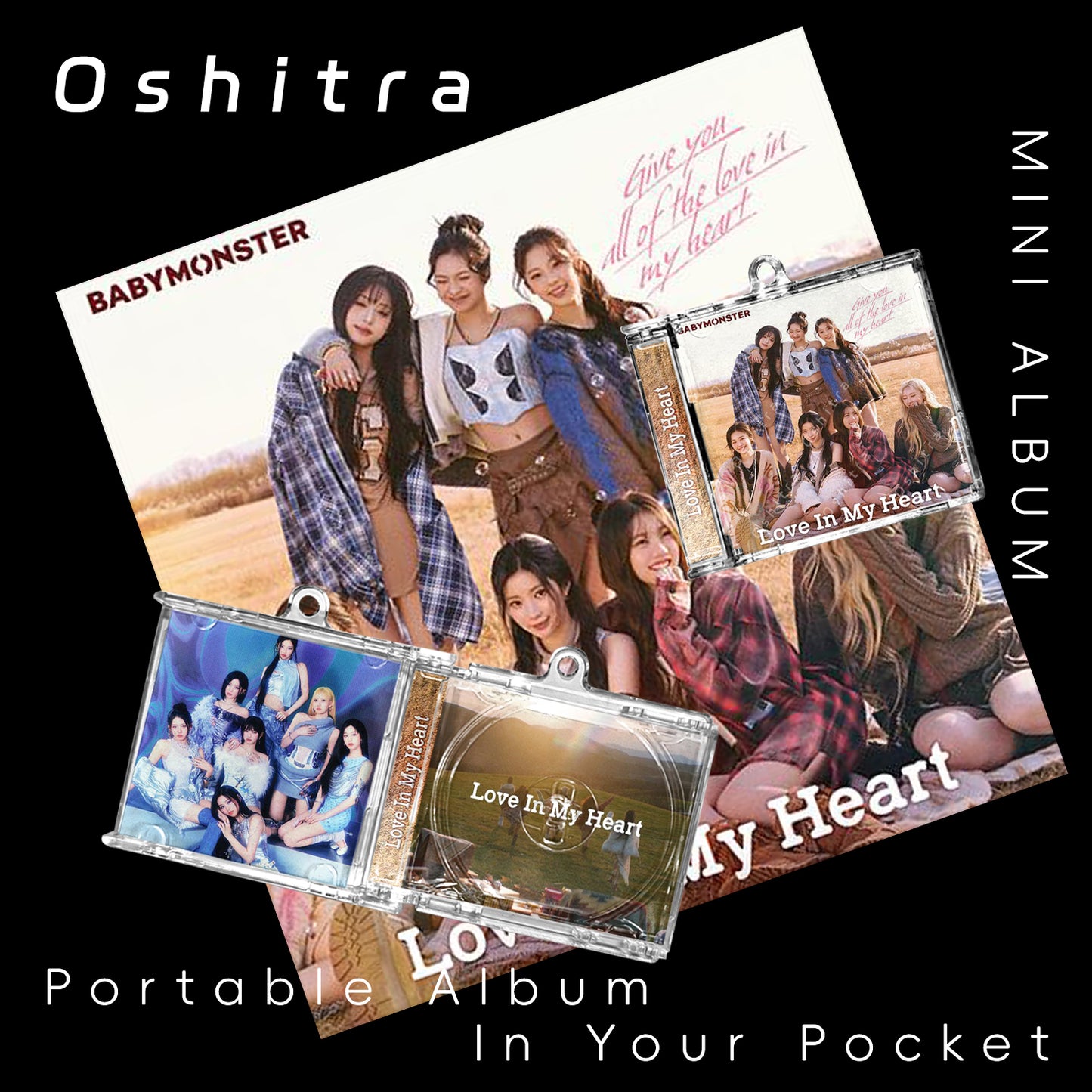 Babymonster「Love In My Heart」Mini Album NFCミニアルバムキーホルダー スマホタッチで音楽再生 推し活グッズ