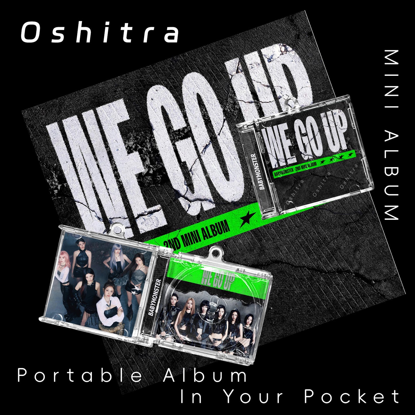 Babymonster「We Go Up」Mini Album NFCミニアルバムキーホルダー スマホタッチで音楽再生 推し活グッズ