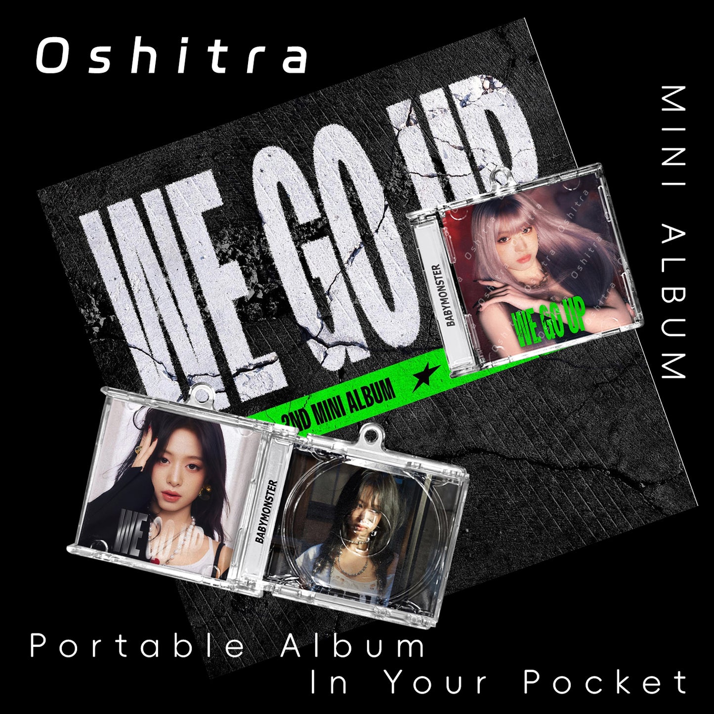 Babymonster「We Go Up」Mini Album NFCミニアルバムキーホルダー スマホタッチで音楽再生 推し活グッズ