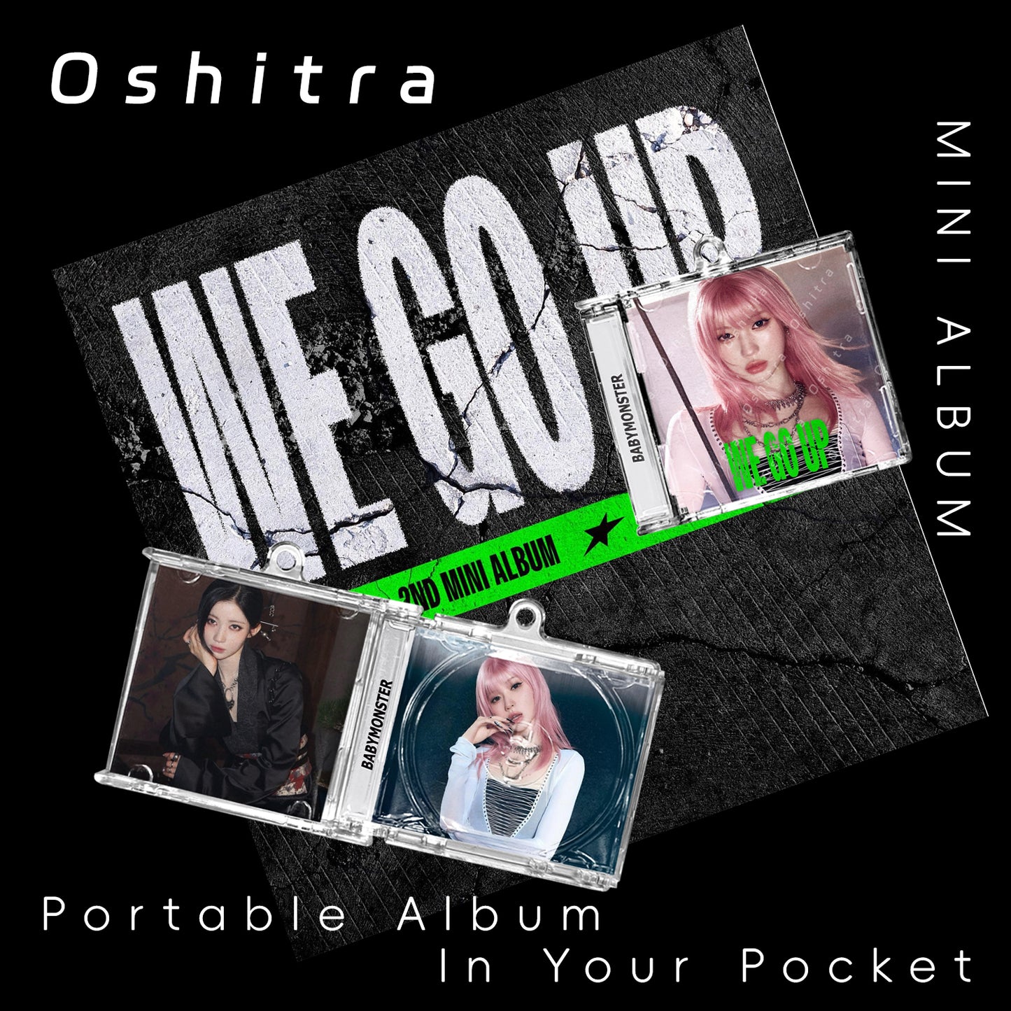 Babymonster「We Go Up」Mini Album NFCミニアルバムキーホルダー スマホタッチで音楽再生 推し活グッズ