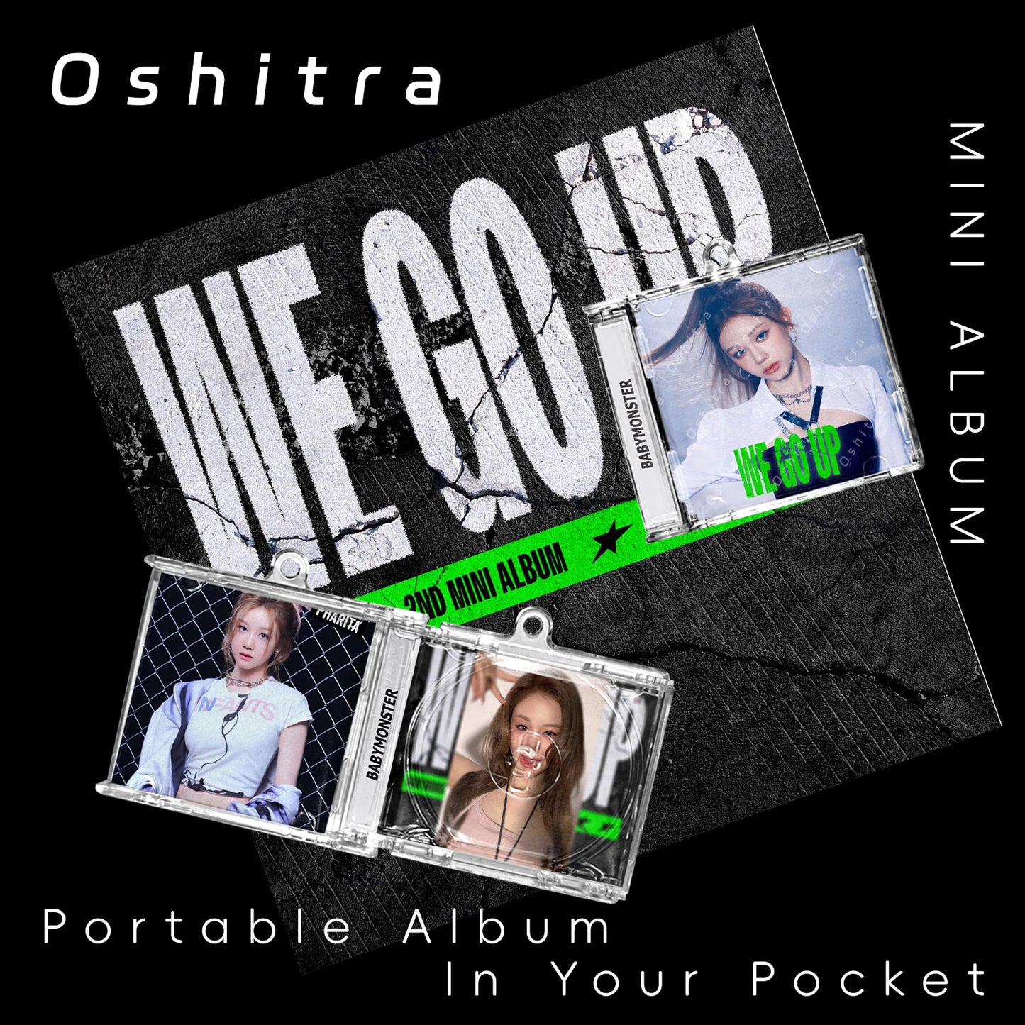 Babymonster「We Go Up」Mini Album NFCミニアルバムキーホルダー スマホタッチで音楽再生 推し活グッズ