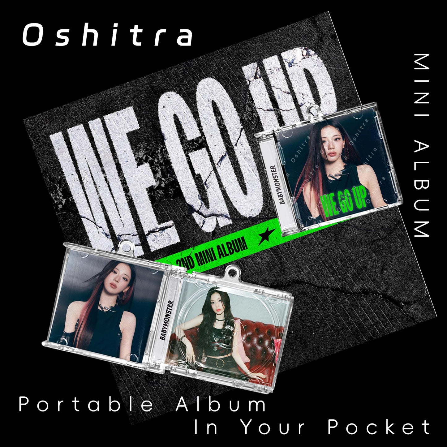 Babymonster「We Go Up」Mini Album NFCミニアルバムキーホルダー スマホタッチで音楽再生 推し活グッズ