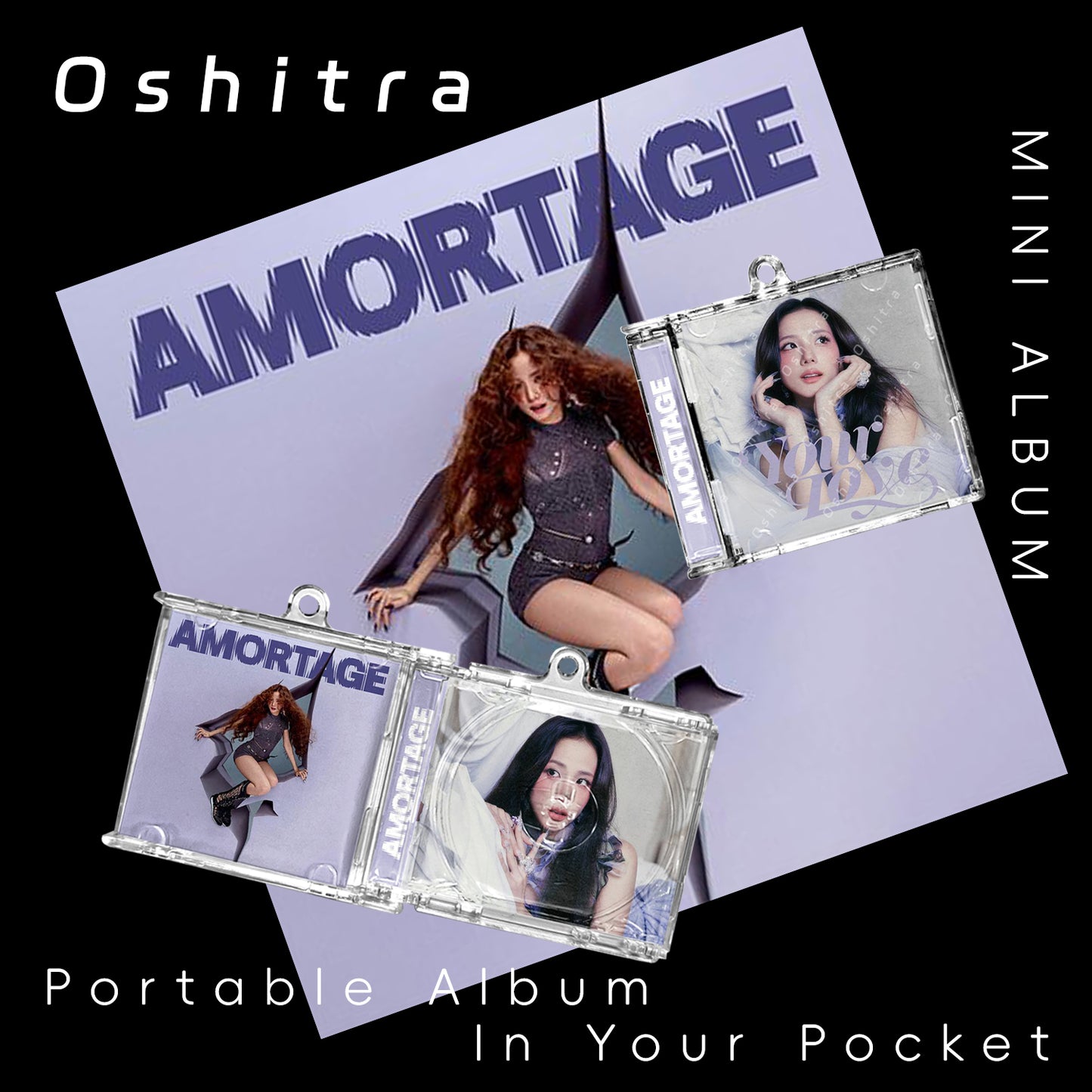 BlackPink「Amortage」Mini Album NFCミニアルバムキーホルダー スマホタッチで音楽再生 推し活グッズ