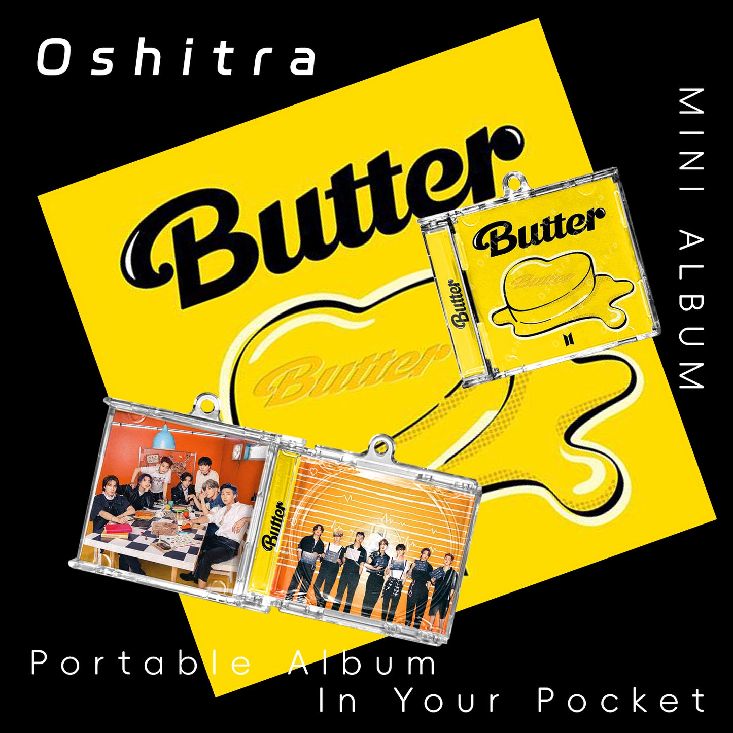 BTS「Butter」Mini Album NFCミニアルバムキーホルダー スマホタッチで音楽再生 推し活グッズ
