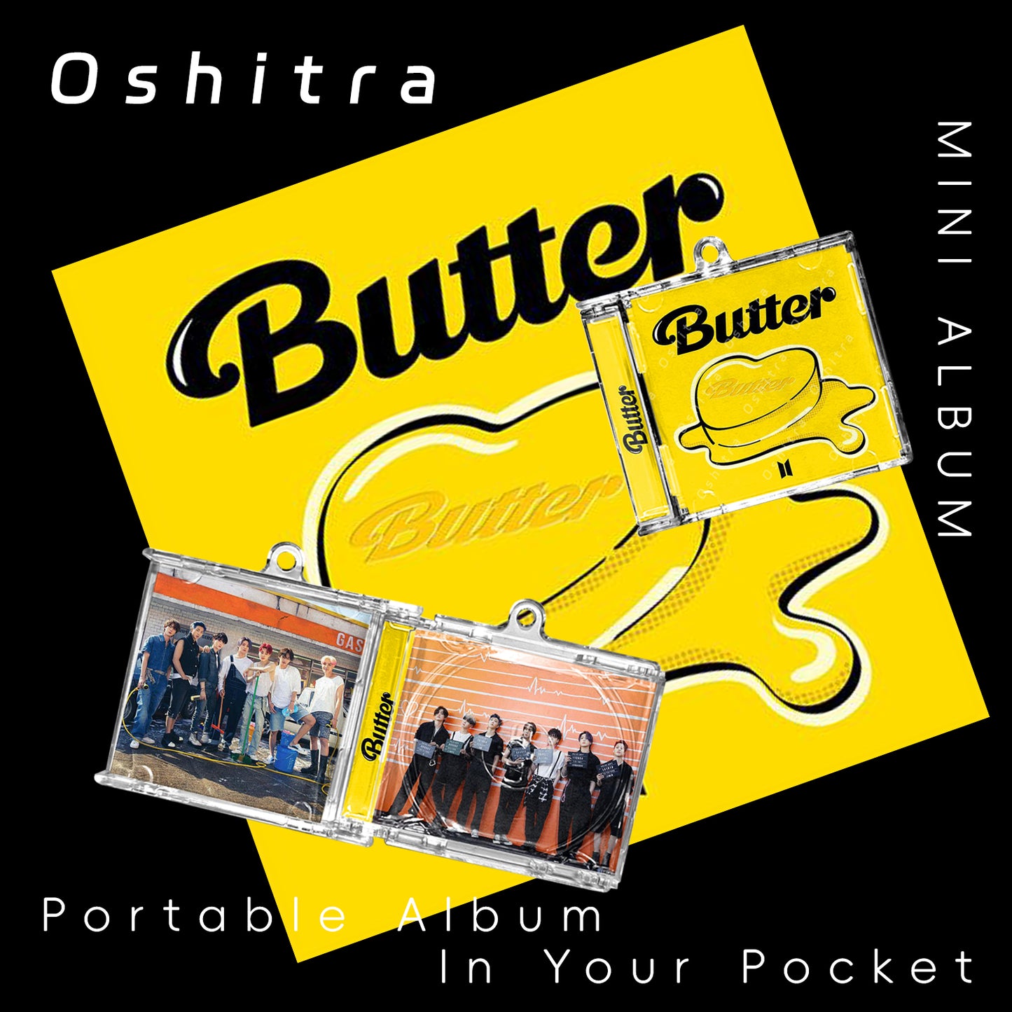 BTS「Butter」Mini Album NFCミニアルバムキーホルダー スマホタッチで音楽再生 推し活グッズ