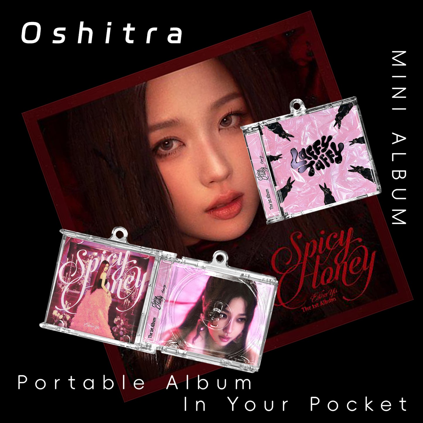 ESTHER「Spicy Honey」Mini Album NFCミニアルバムキーホルダー スマホタッチで音楽再生 推し活グッズ