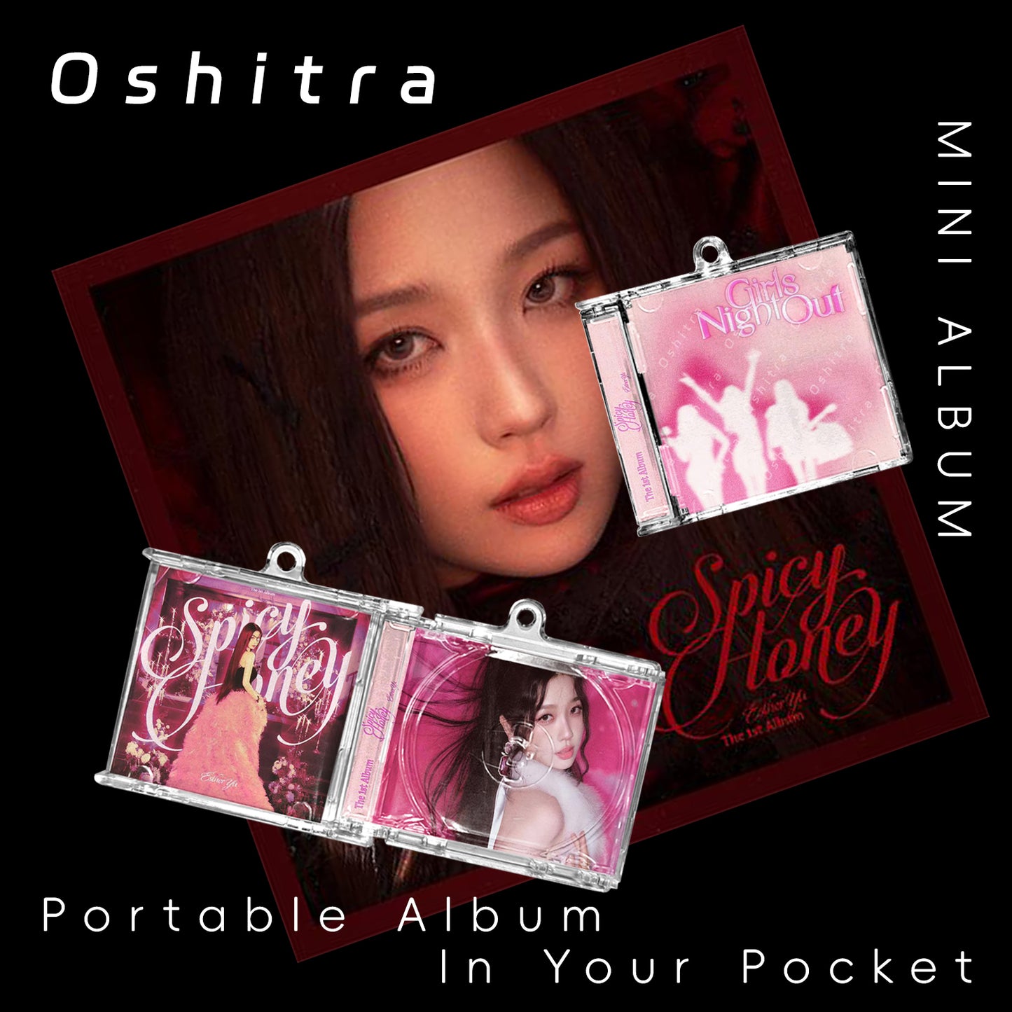 ESTHER「Spicy Honey」Mini Album NFCミニアルバムキーホルダー スマホタッチで音楽再生 推し活グッズ
