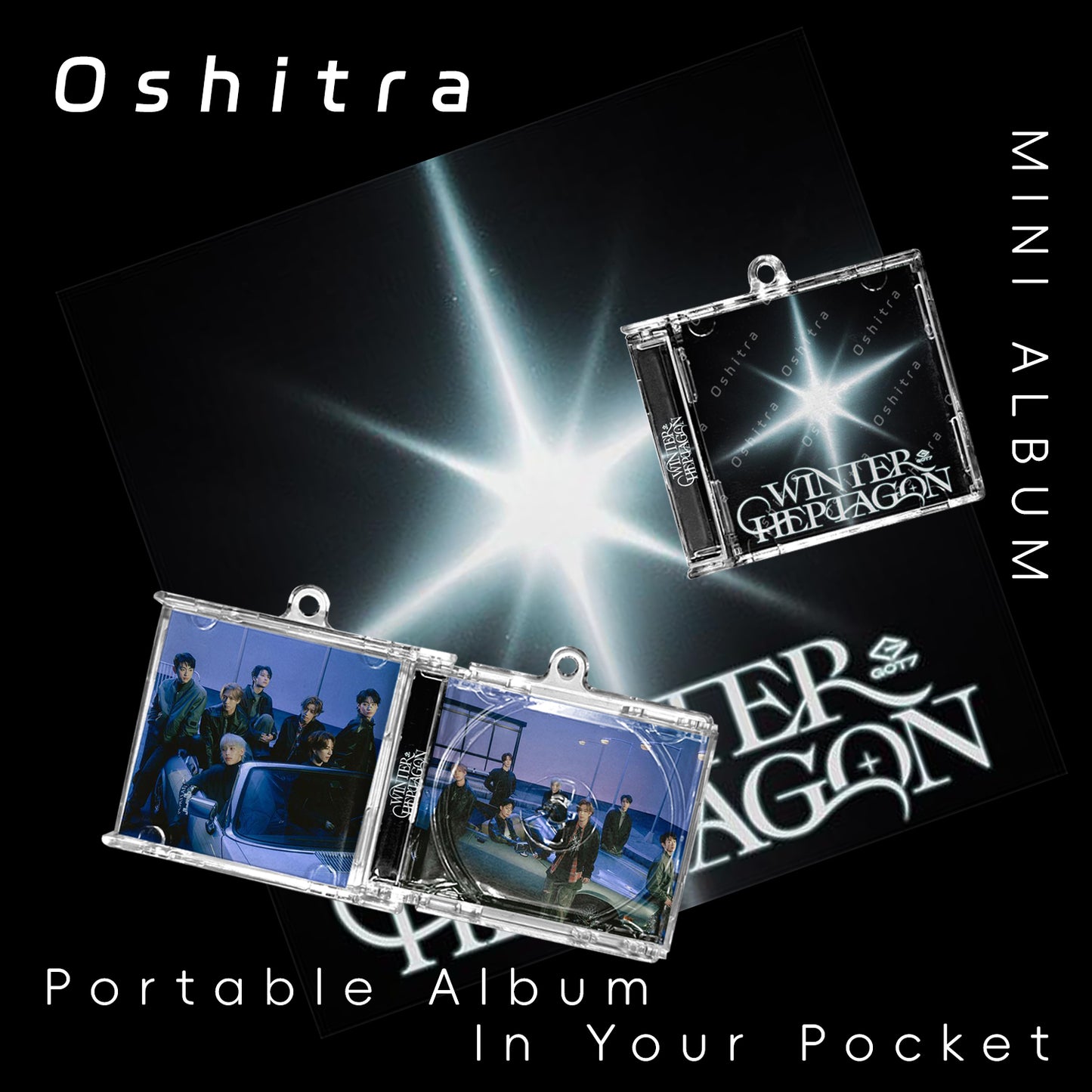 Got7「Winter Heptagon」Mini Album NFCミニアルバムキーホルダー スマホタッチで音楽再生 推し活グッズ