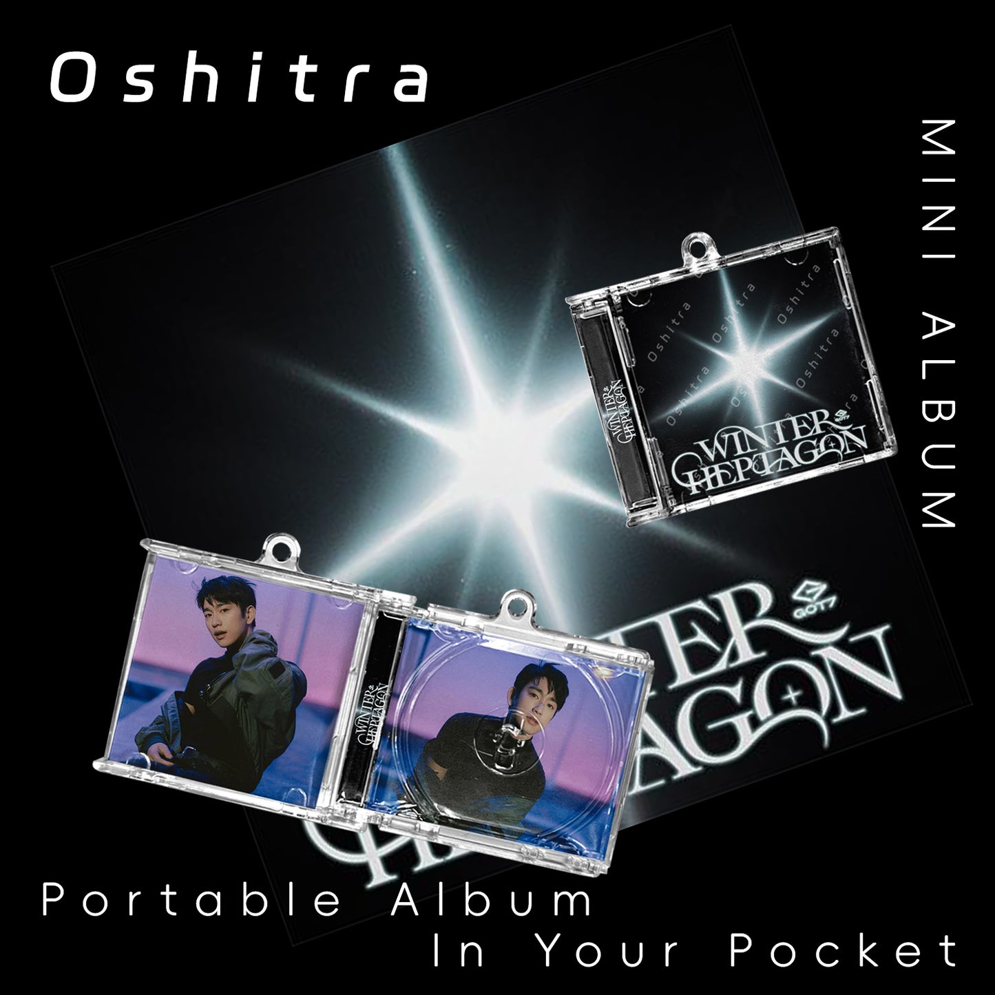 Got7「Winter Heptagon」Mini Album NFCミニアルバムキーホルダー スマホタッチで音楽再生 推し活グッズ