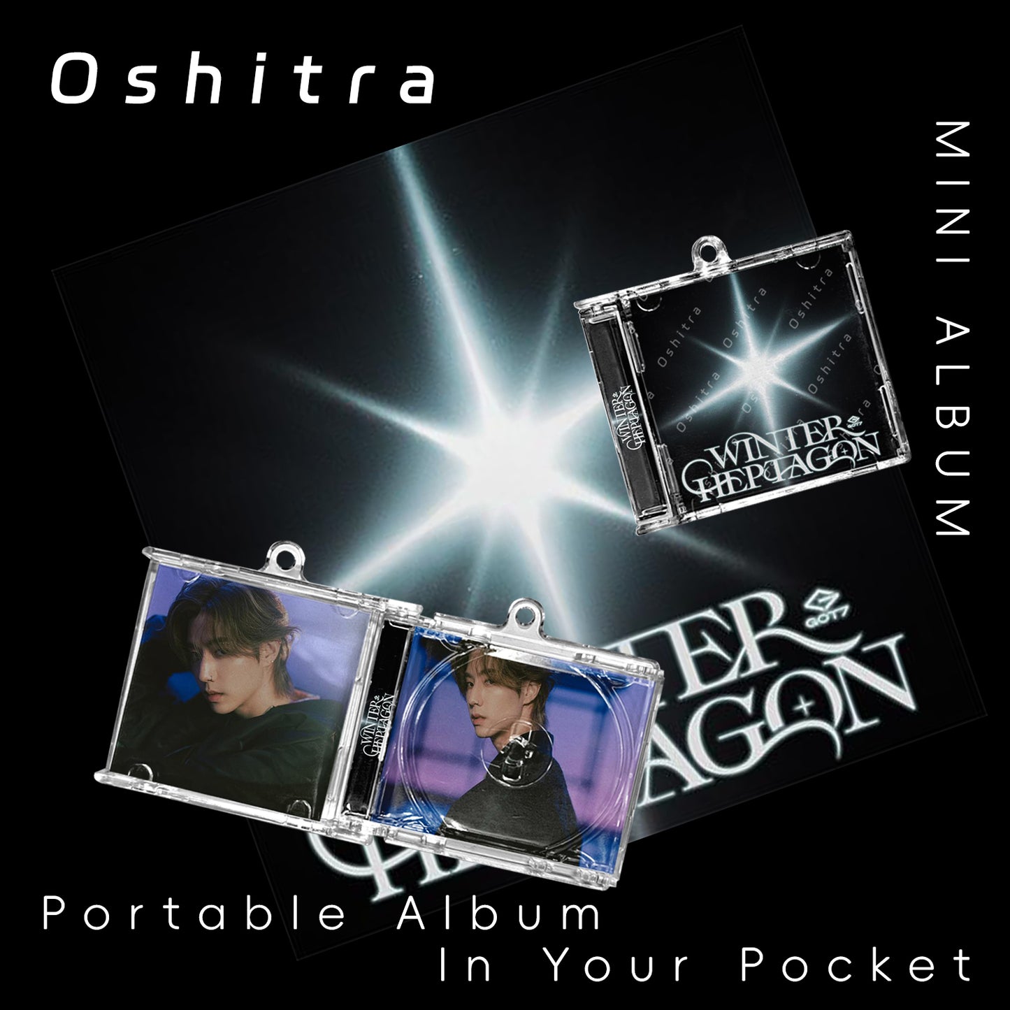 Got7「Winter Heptagon」Mini Album NFCミニアルバムキーホルダー スマホタッチで音楽再生 推し活グッズ