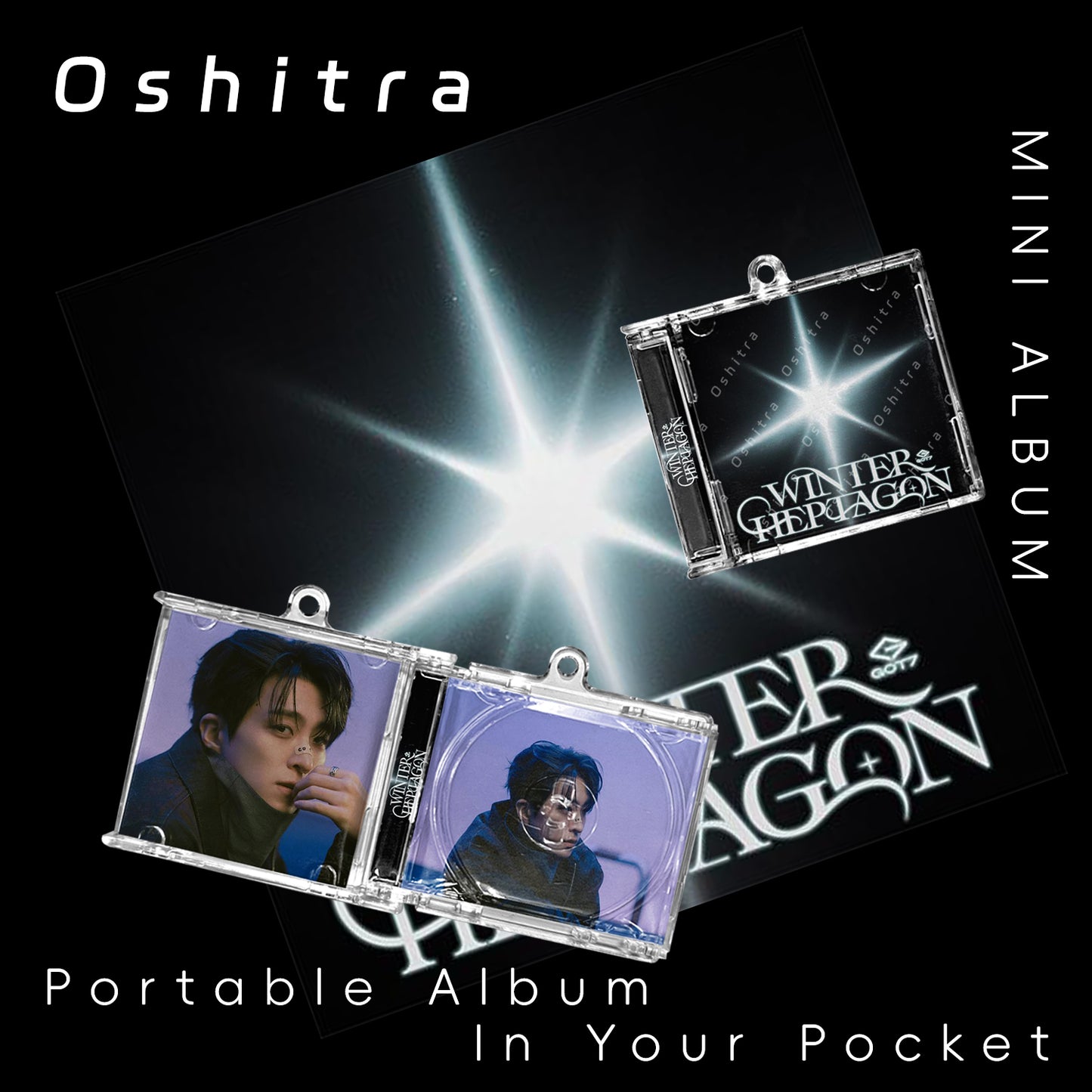 Got7「Winter Heptagon」Mini Album NFCミニアルバムキーホルダー スマホタッチで音楽再生 推し活グッズ