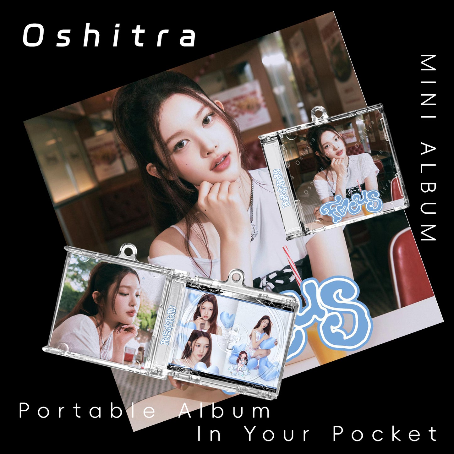 Hearts2Hearts「Focus」Mini Album NFCミニアルバムキーホルダー スマホタッチで音楽再生 推し活グッズ