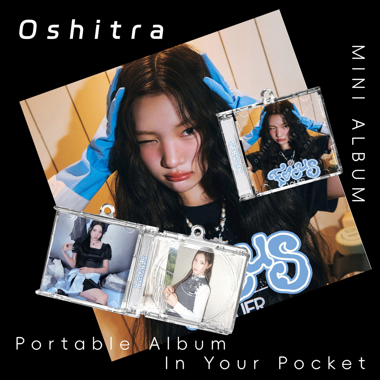 Hearts2Hearts「Focus」Mini Album NFCミニアルバムキーホルダー スマホタッチで音楽再生 推し活グッズ
