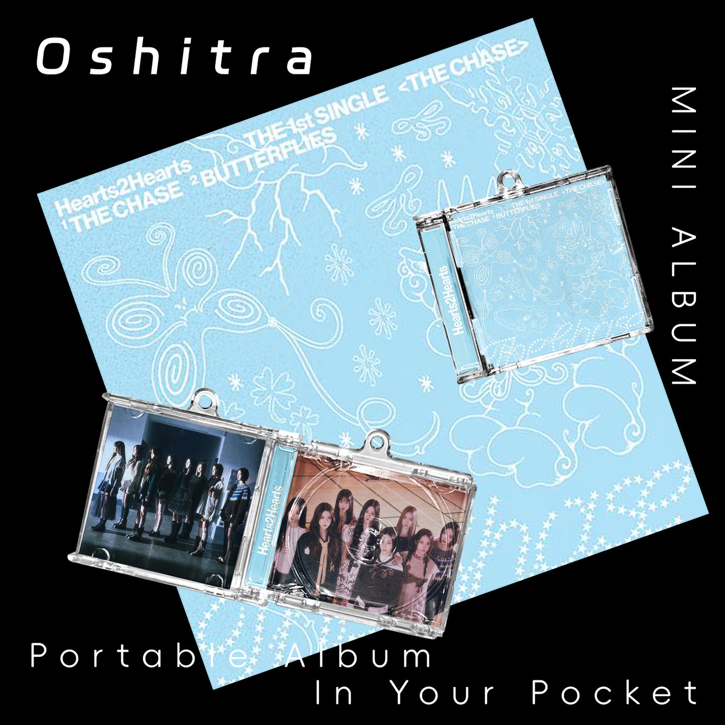 Hearts2Hearts「The Chase」Mini Album NFCミニアルバムキーホルダー スマホタッチで音楽再生 推し活グッズ