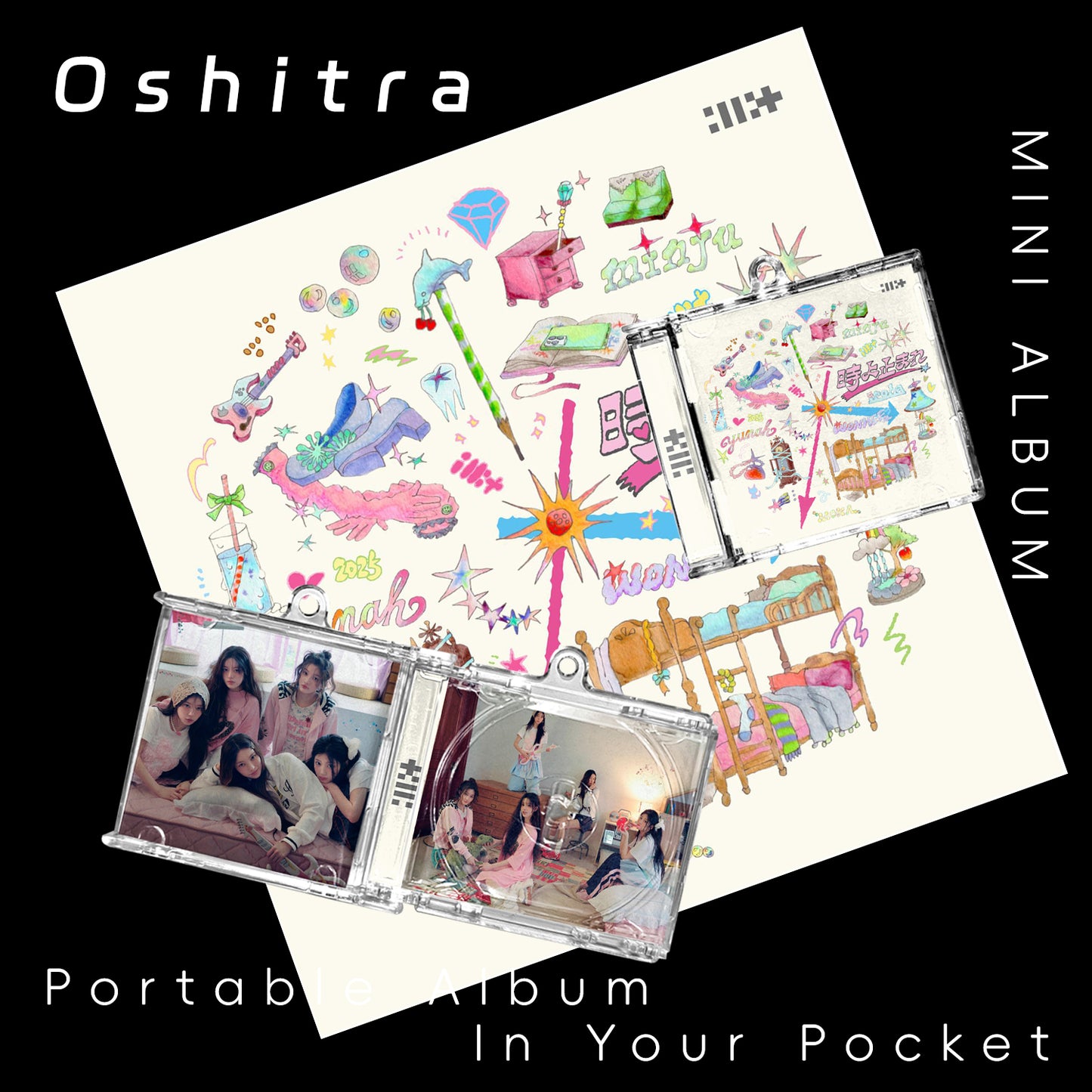 ILLIT「Toki Yo Tmoare」Mini Album NFCミニアルバムキーホルダー スマホタッチで音楽再生 推し活グッズ