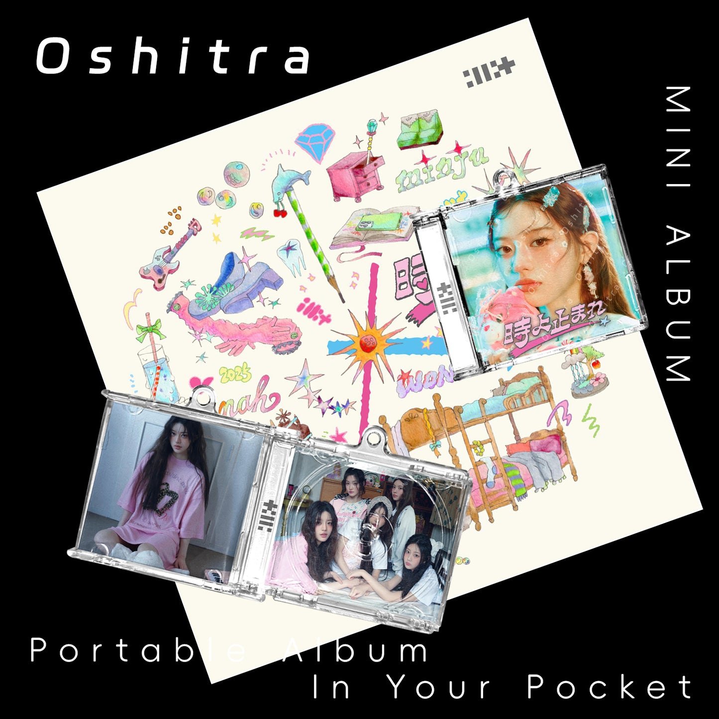 ILLIT「Toki Yo Tmoare」Mini Album NFCミニアルバムキーホルダー スマホタッチで音楽再生 推し活グッズ