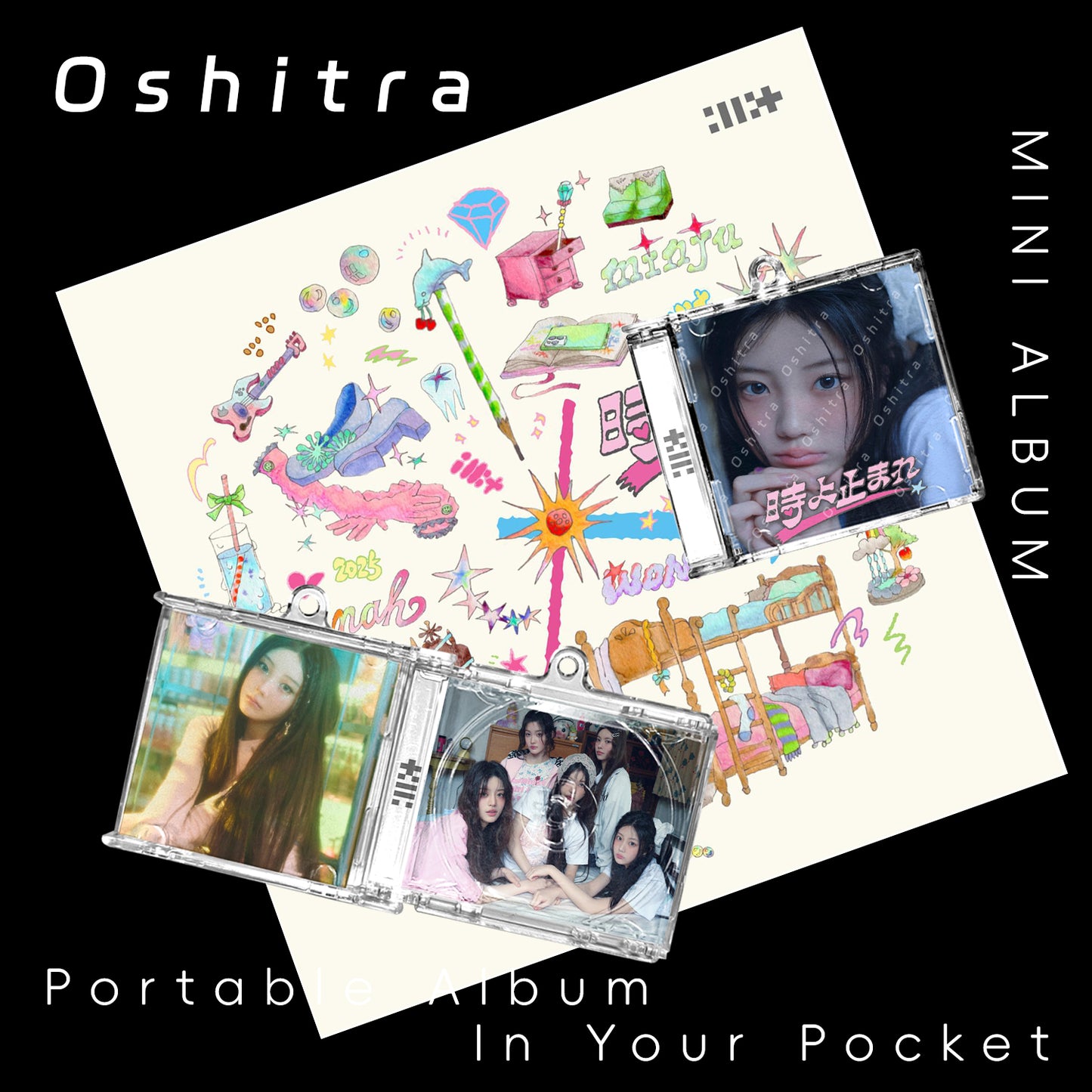 ILLIT「Toki Yo Tmoare」Mini Album NFCミニアルバムキーホルダー スマホタッチで音楽再生 推し活グッズ