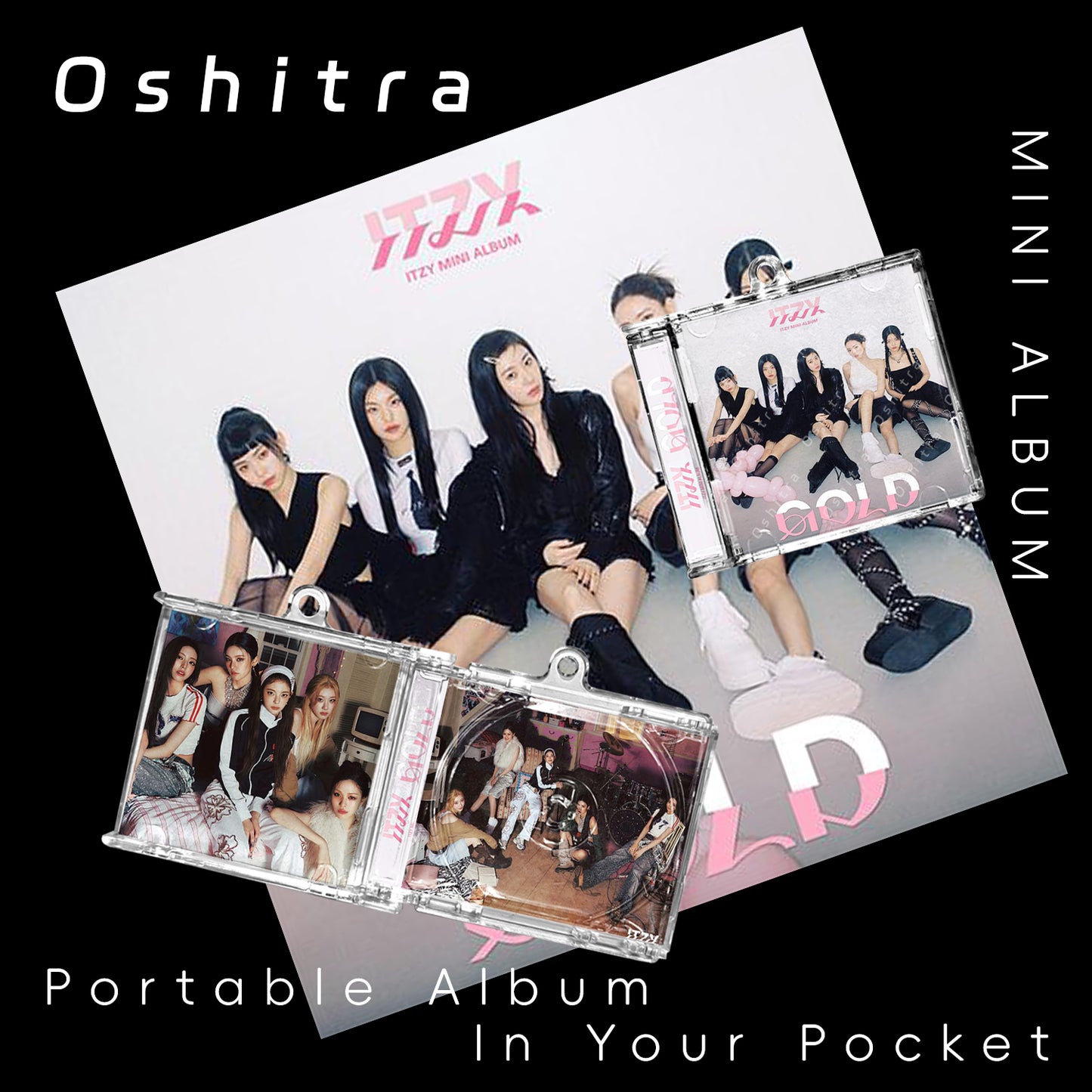 ITZY「Gold」Mini Album NFCミニアルバムキーホルダー スマホタッチで音楽再生 推し活グッズ