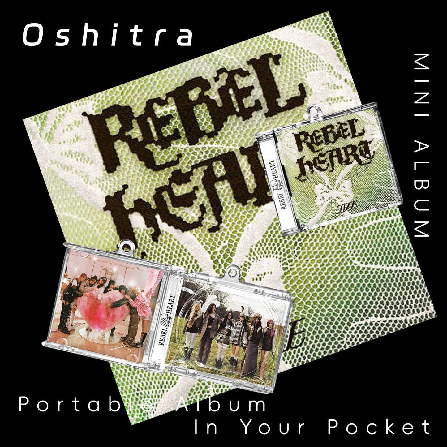 IVE「Rebel Heart」Mini Album NFCミニアルバムキーホルダー スマホタッチで音楽再生 推し活グッズ