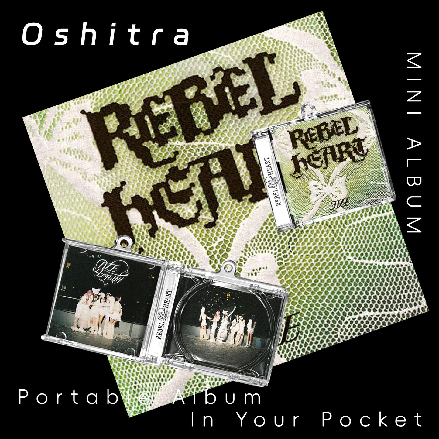 IVE「Rebel Heart」Mini Album NFCミニアルバムキーホルダー スマホタッチで音楽再生 推し活グッズ