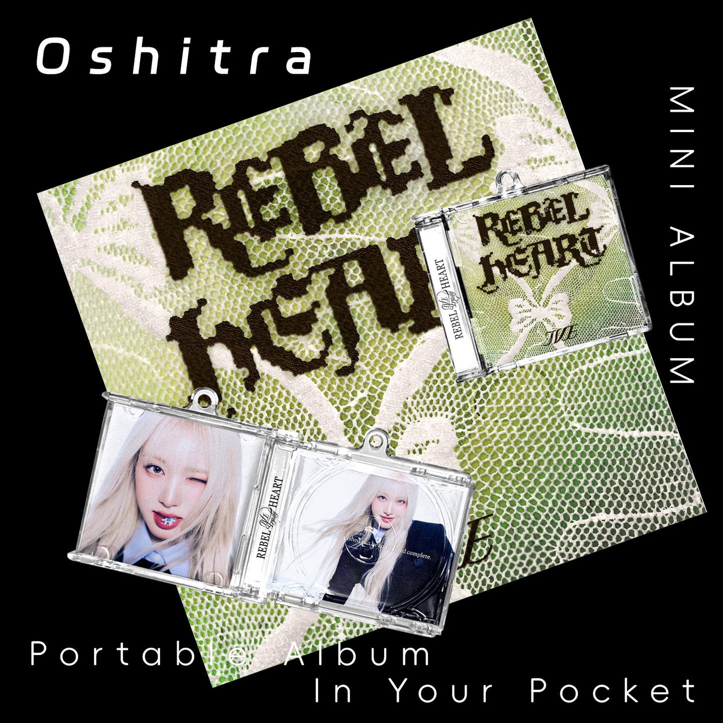 IVE「Rebel Heart」Mini Album NFCミニアルバムキーホルダー スマホタッチで音楽再生 推し活グッズ