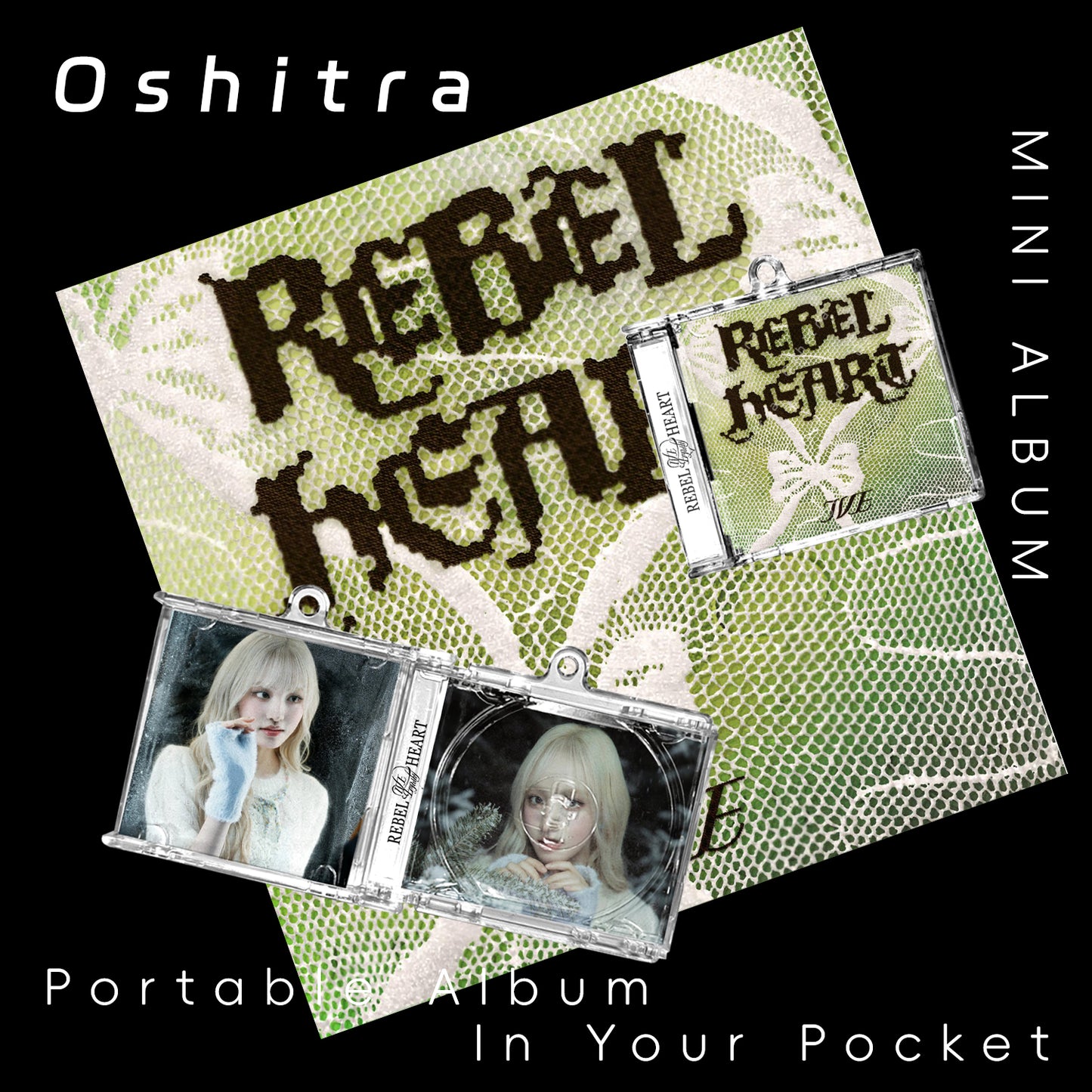 IVE「Rebel Heart」Mini Album NFCミニアルバムキーホルダー スマホタッチで音楽再生 推し活グッズ