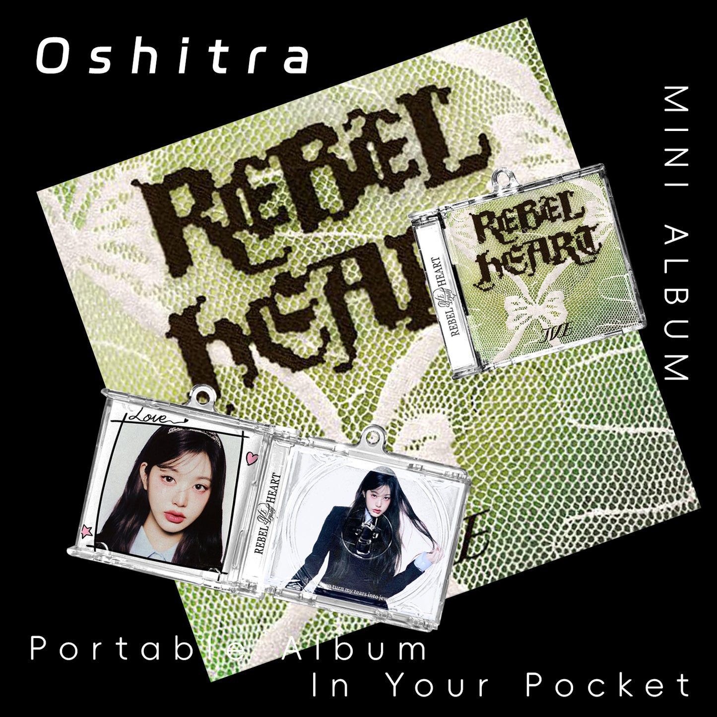 IVE「Rebel Heart」Mini Album NFCミニアルバムキーホルダー スマホタッチで音楽再生 推し活グッズ