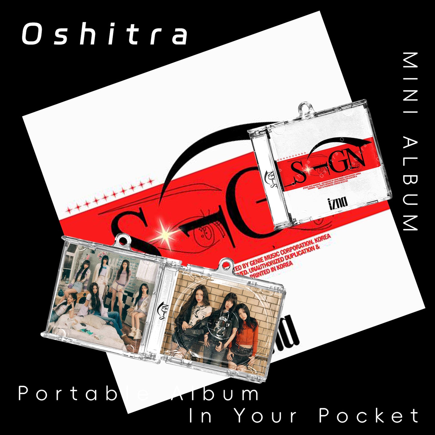 IZNA「Sign」Mini Album NFCミニアルバムキーホルダー スマホタッチで音楽再生 推し活グッズ
