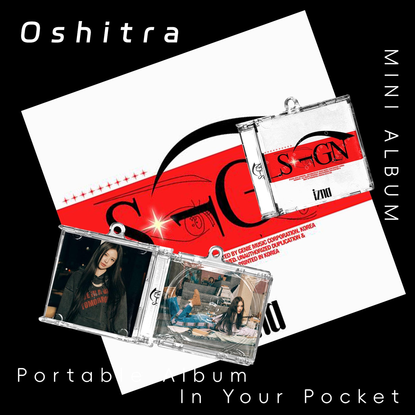 IZNA「Sign」Mini Album NFCミニアルバムキーホルダー スマホタッチで音楽再生 推し活グッズ