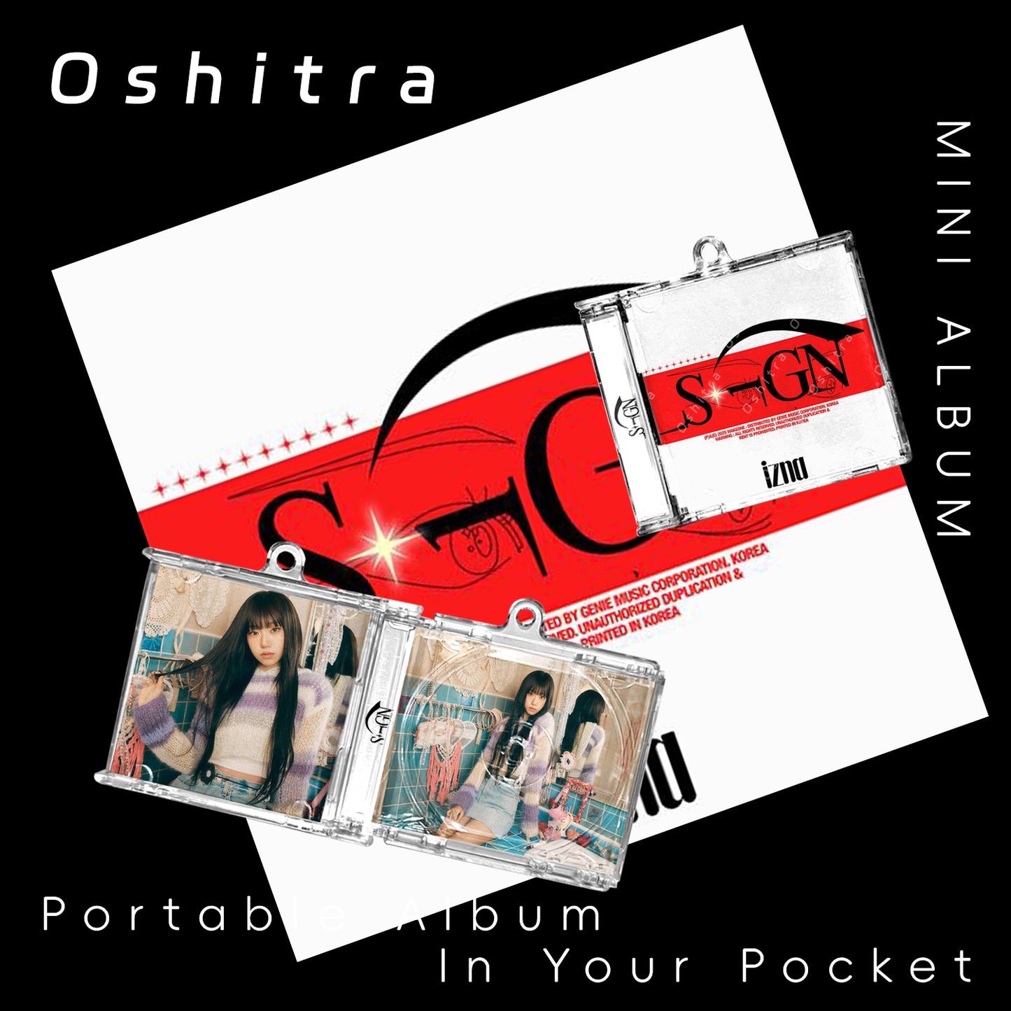 IZNA「Sign」Mini Album NFCミニアルバムキーホルダー スマホタッチで音楽再生 推し活グッズ