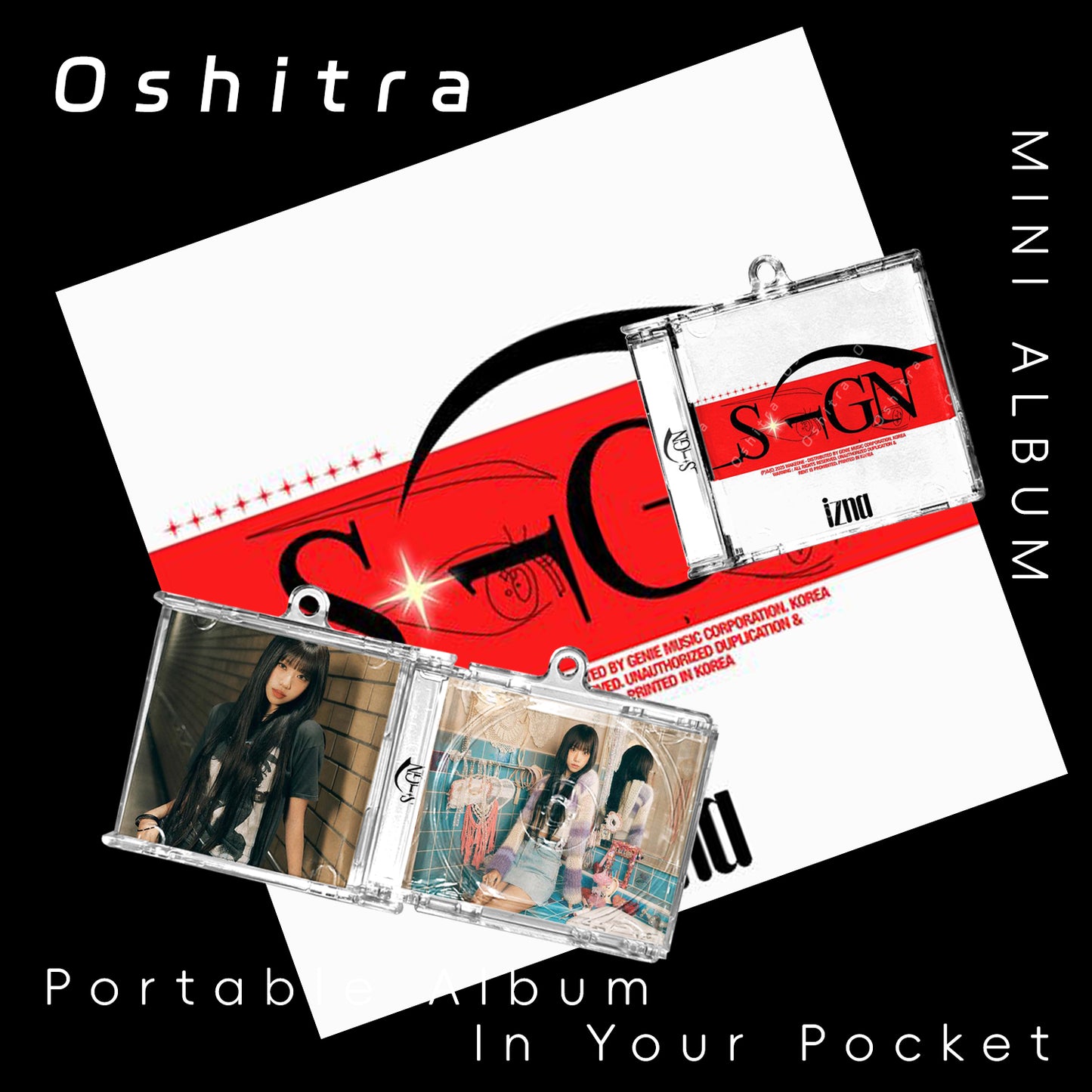 IZNA「Sign」Mini Album NFCミニアルバムキーホルダー スマホタッチで音楽再生 推し活グッズ