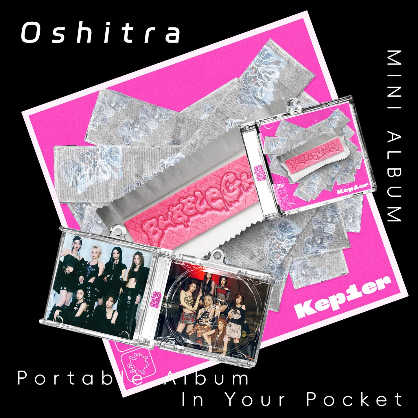 Kep1er「Bubble Gum」Mini Album NFCミニアルバムキーホルダー スマホタッチで音楽再生 推し活グッズ