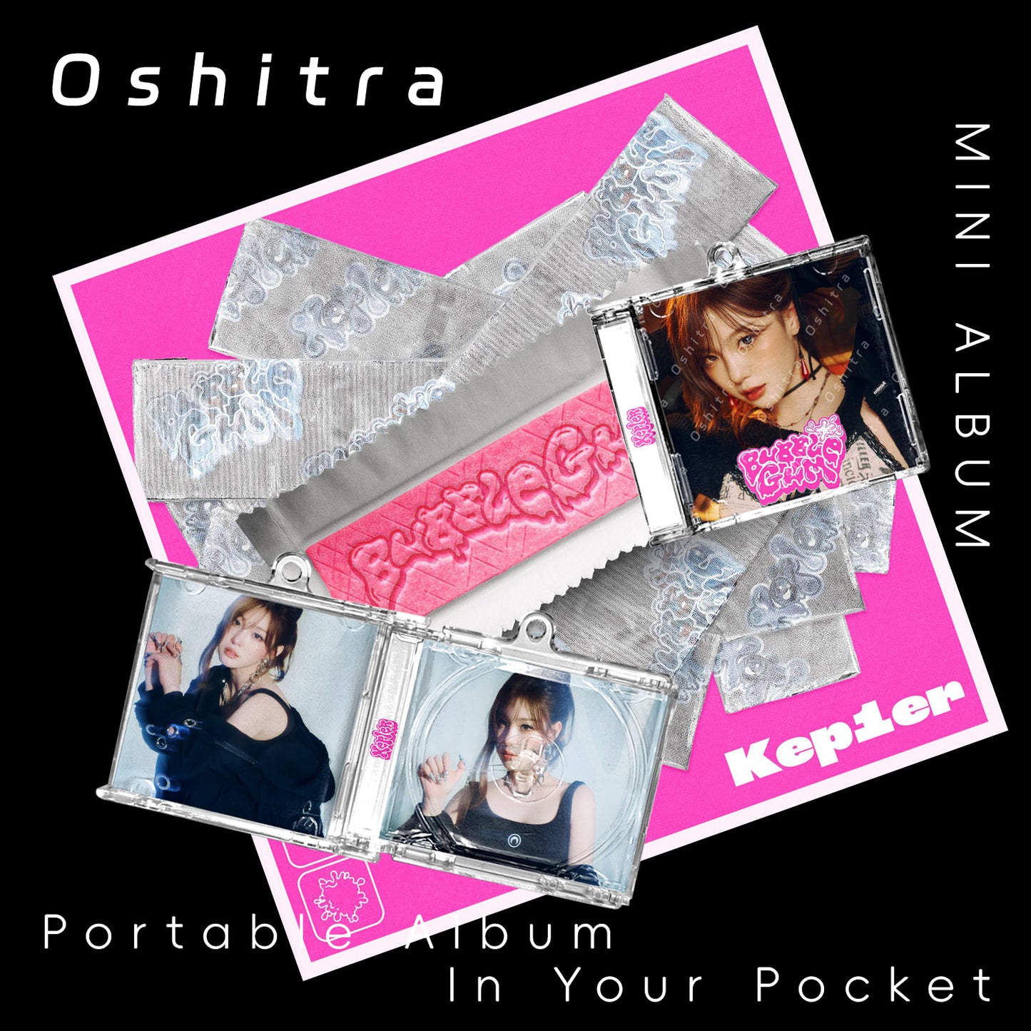 Kep1er「Bubble Gum」Mini Album NFCミニアルバムキーホルダー スマホタッチで音楽再生 推し活グッズ