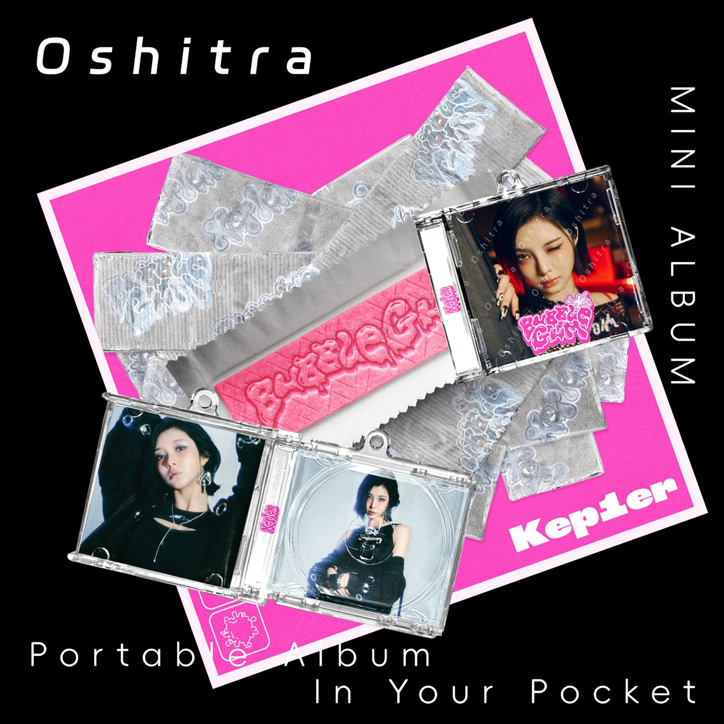 Kep1er「Bubble Gum」Mini Album NFCミニアルバムキーホルダー スマホタッチで音楽再生 推し活グッズ