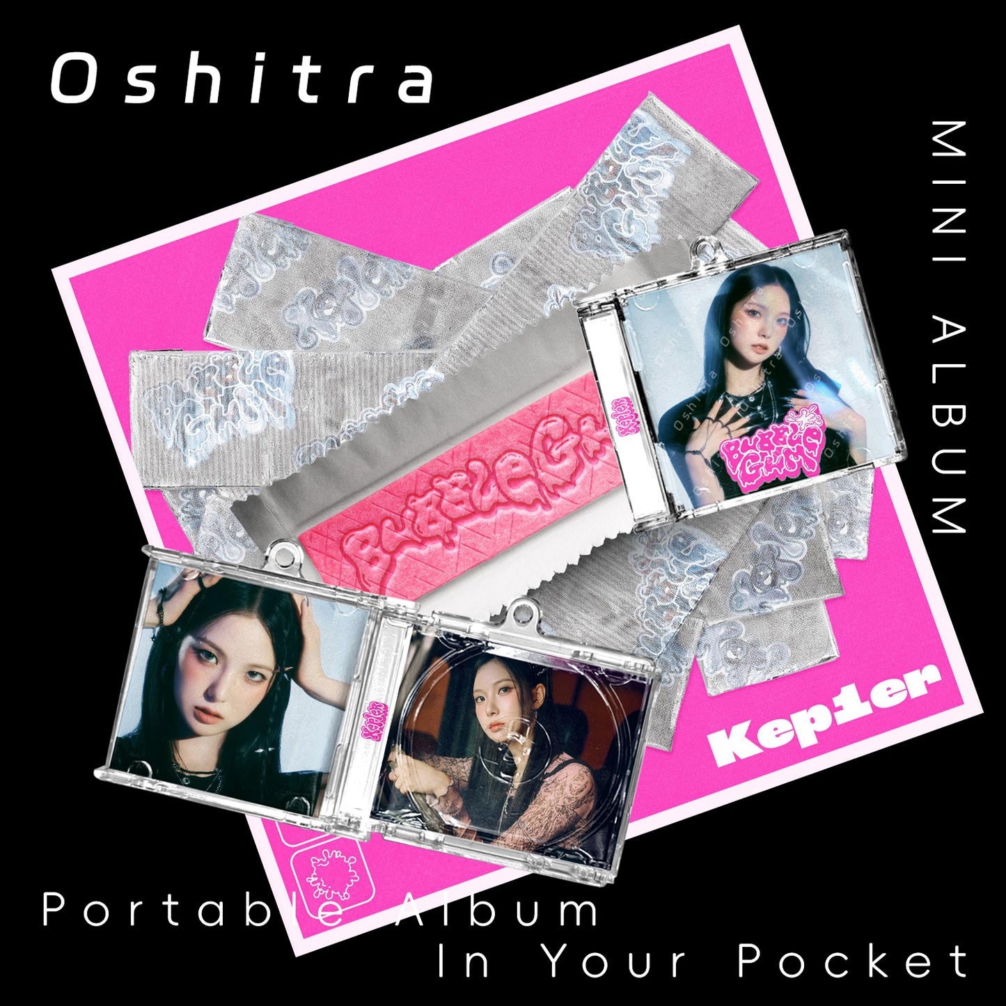 Kep1er「Bubble Gum」Mini Album NFCミニアルバムキーホルダー スマホタッチで音楽再生 推し活グッズ