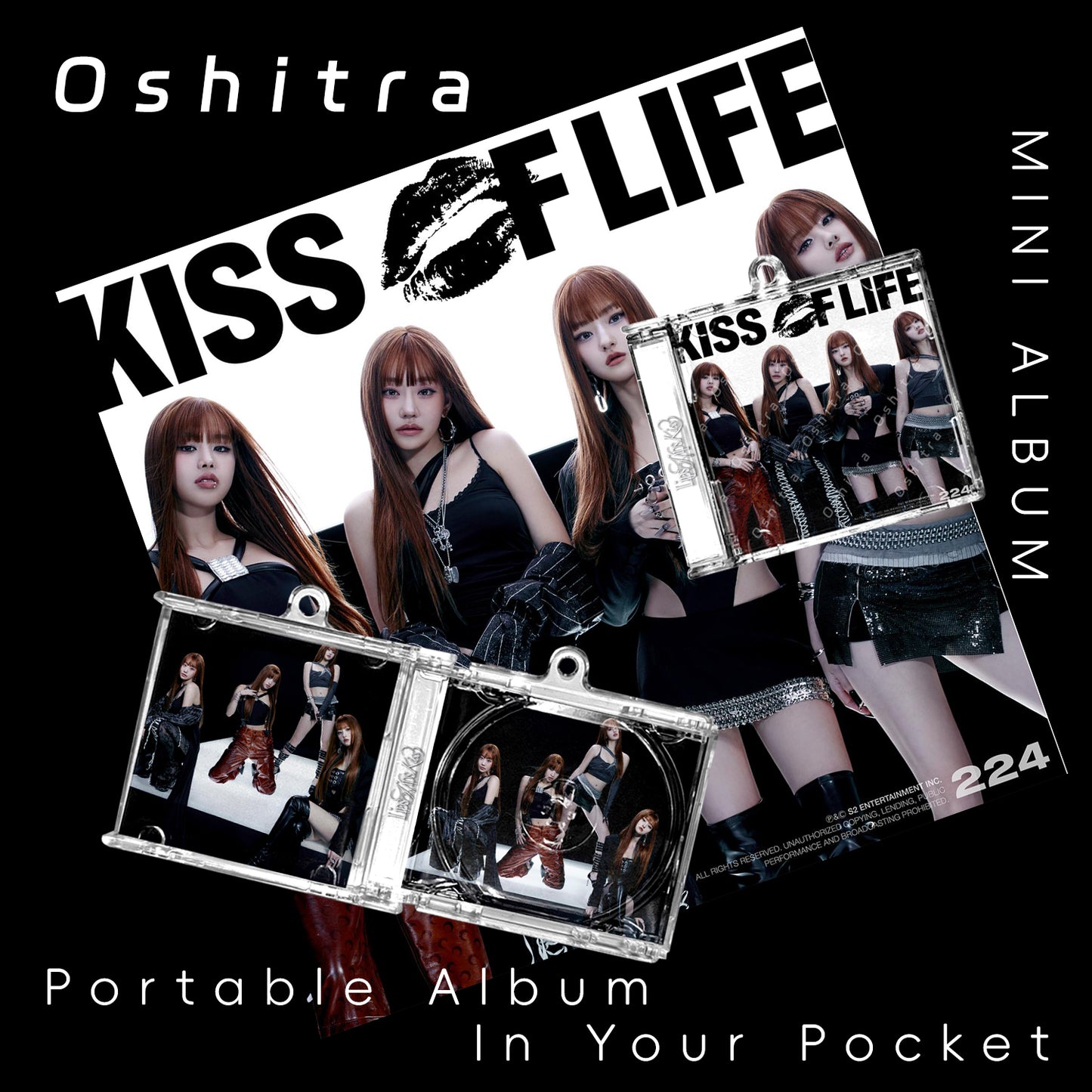 Kiss of life「224」Mini Album NFCミニアルバムキーホルダー スマホタッチで音楽再生 推し活グッズ