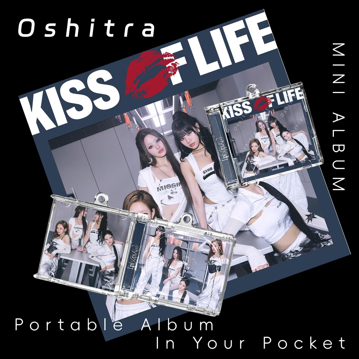 Kiss of life「224」Mini Album NFCミニアルバムキーホルダー スマホタッチで音楽再生 推し活グッズ