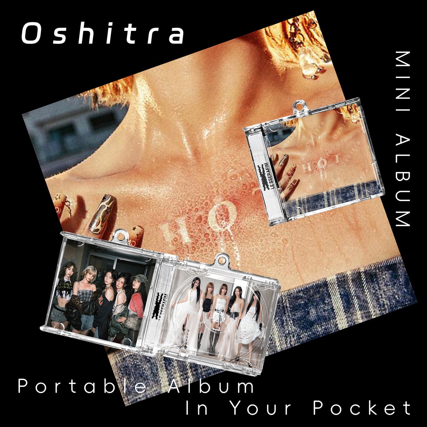 LE SSERAFIM「Hot」Mini Album NFCミニアルバムキーホルダー スマホタッチで音楽再生 推し活グッズ