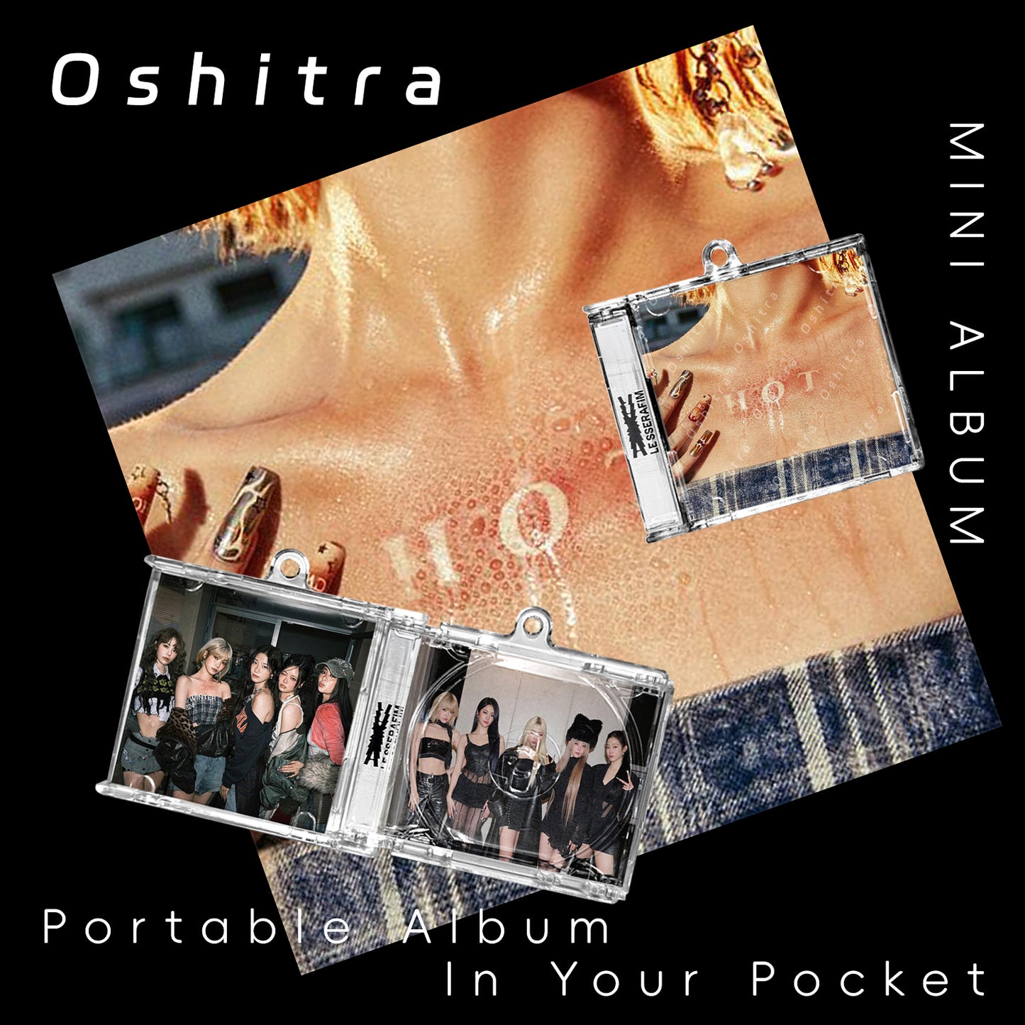 LE SSERAFIM「Hot」Mini Album NFCミニアルバムキーホルダー スマホタッチで音楽再生 推し活グッズ