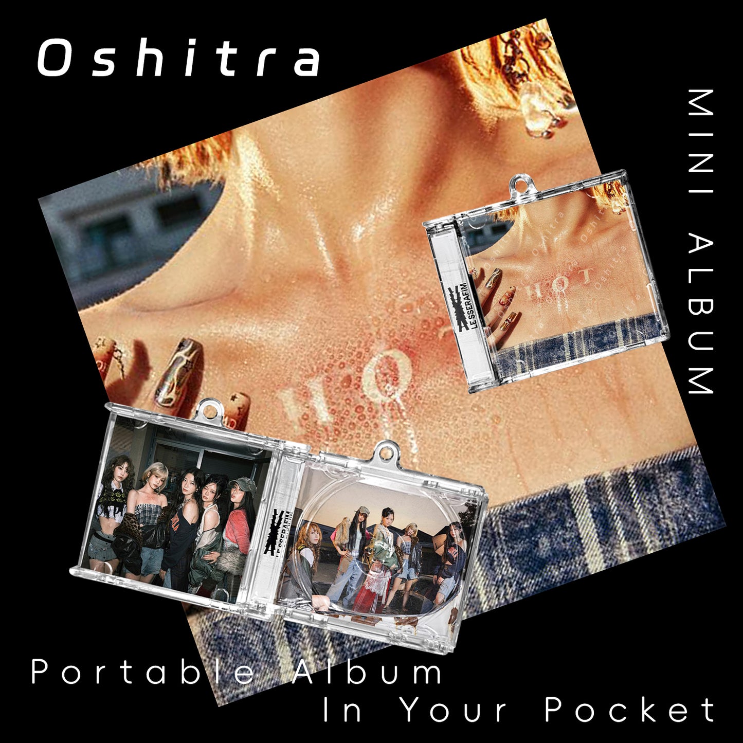 LE SSERAFIM「Hot」Mini Album NFCミニアルバムキーホルダー スマホタッチで音楽再生 推し活グッズ