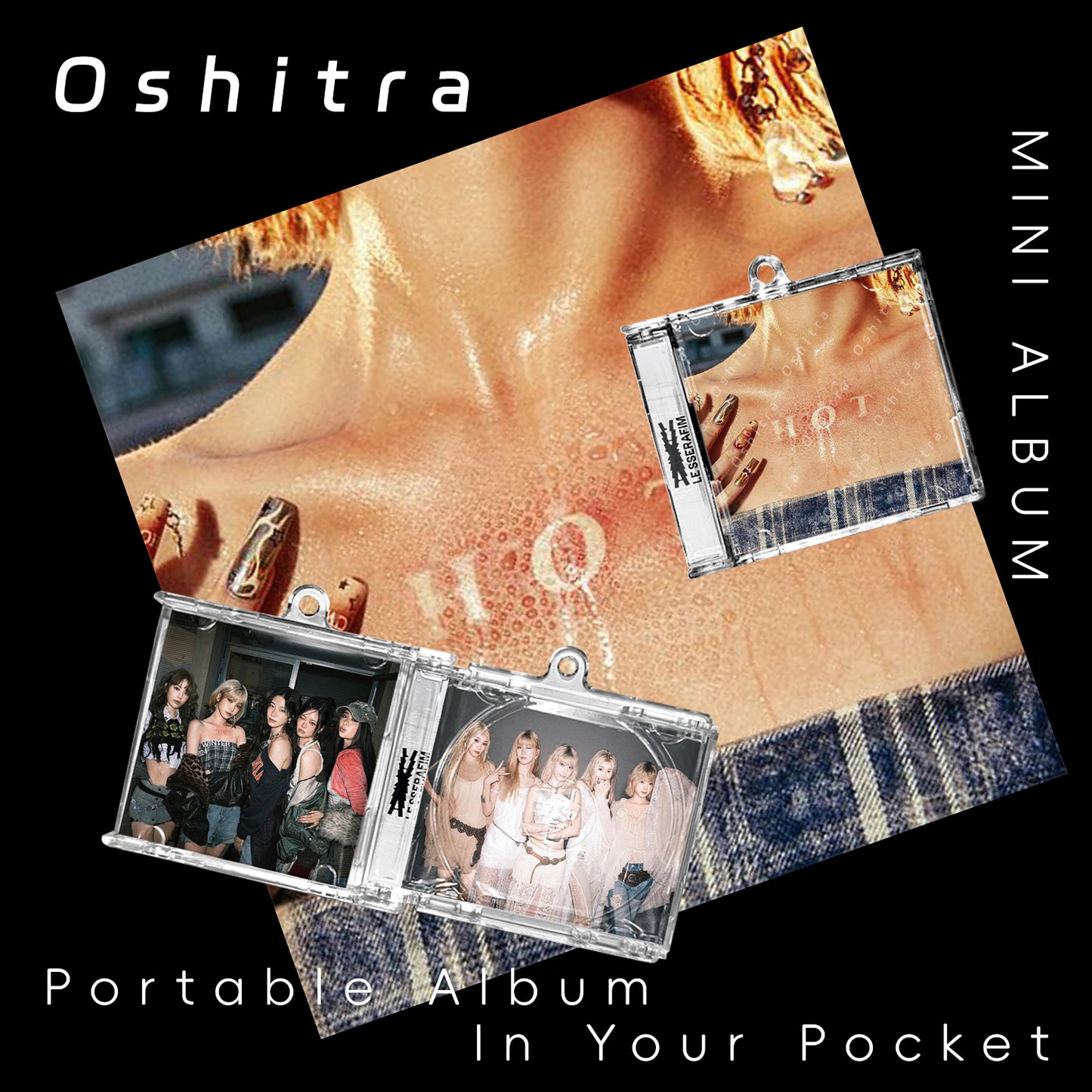 LE SSERAFIM「Hot」Mini Album NFCミニアルバムキーホルダー スマホタッチで音楽再生 推し活グッズ