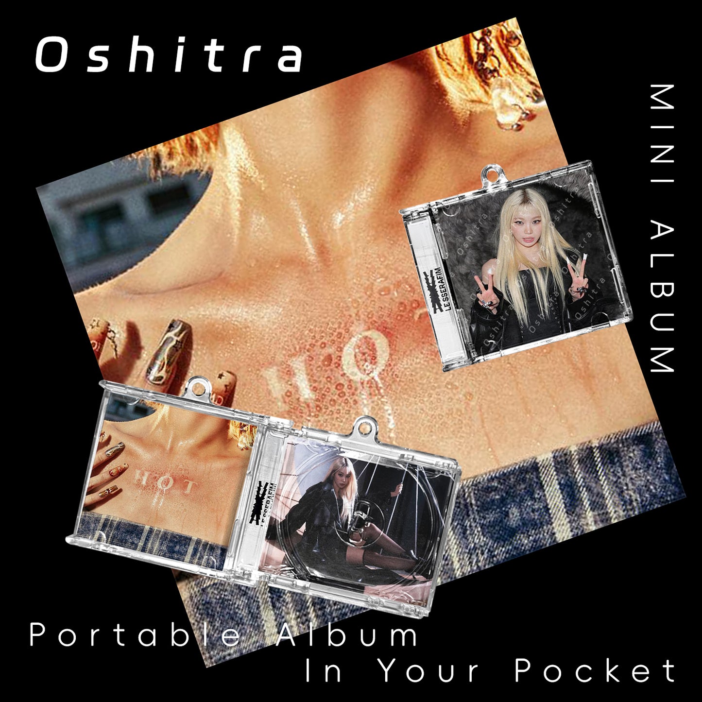 LE SSERAFIM「Hot」Mini Album NFCミニアルバムキーホルダー スマホタッチで音楽再生 推し活グッズ