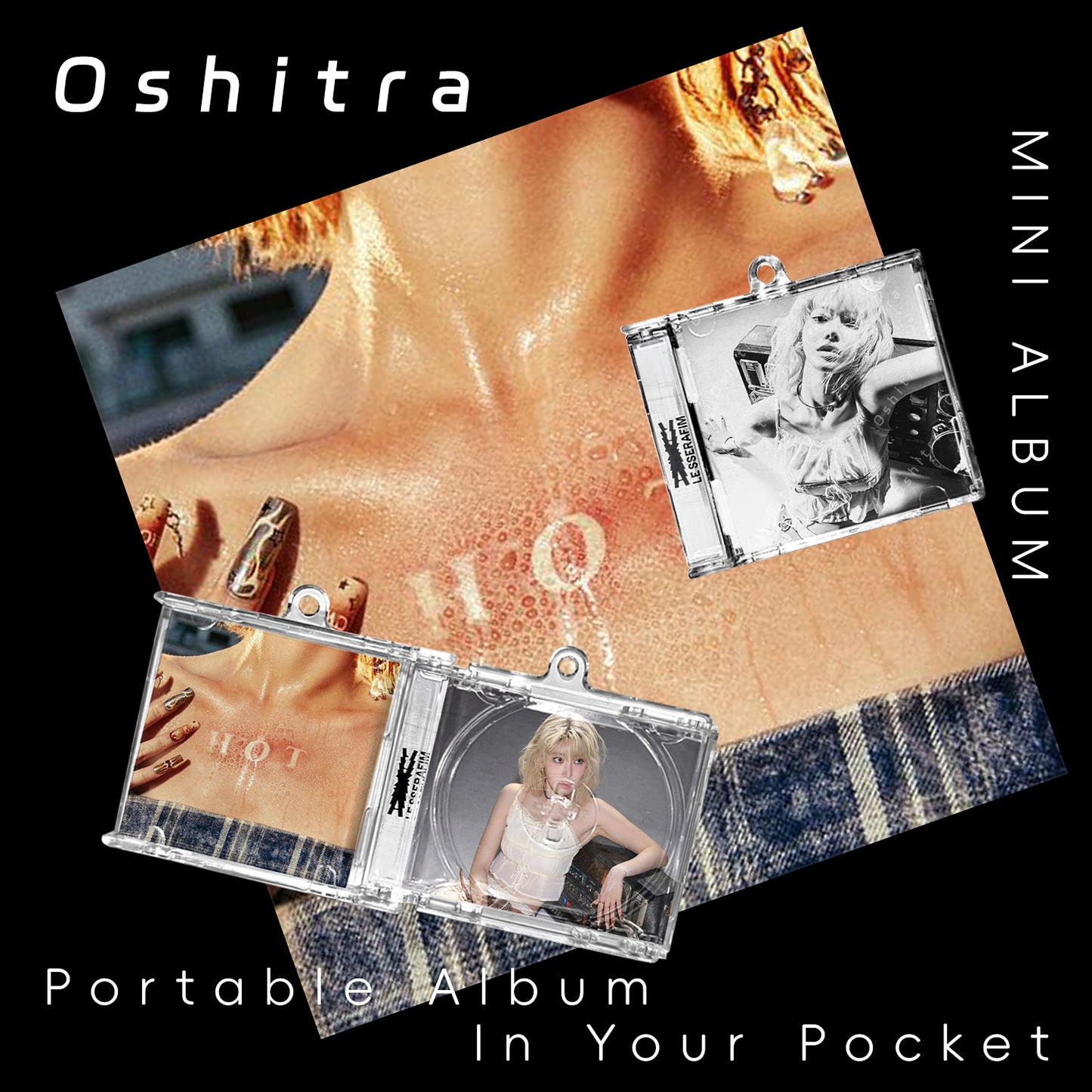 LE SSERAFIM「Hot」Mini Album NFCミニアルバムキーホルダー スマホタッチで音楽再生 推し活グッズ